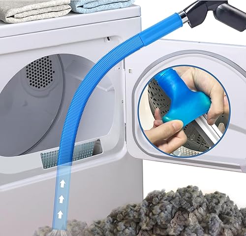 PetOde Kit limpiador de ventilación para secadora, accesorio para aspiradora de pelusa con conector universal elástico, herramienta de limpieza de