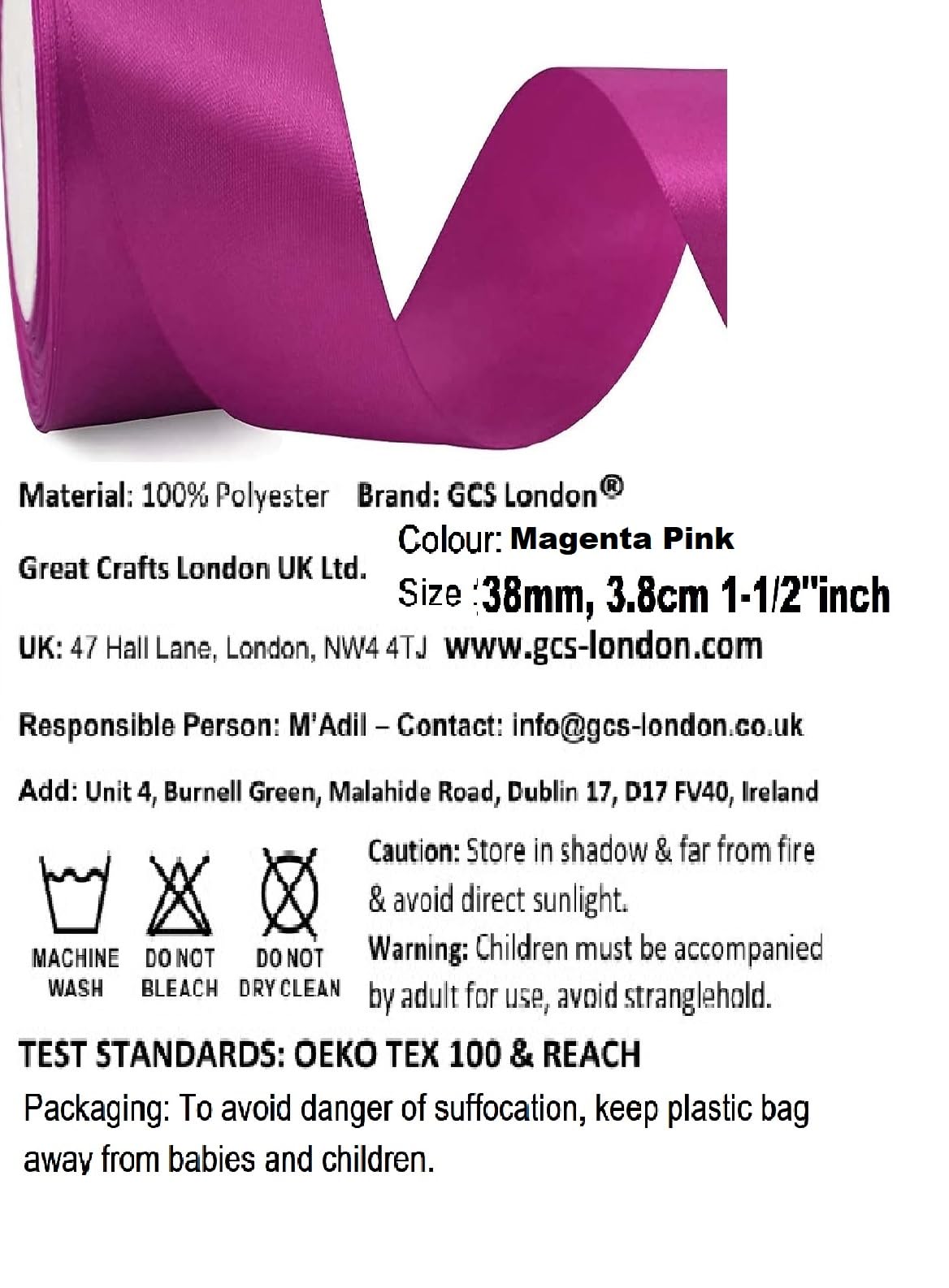 Double Sided Satin Ribbon 25mm x 10 Meters (Off White) for Gifts Wrap Sew Party, Decorations Events Dress Wedding Christmas Crafts, Bows Car, Balloons Hairs, DIY, Bouquets, Cake More — view 512