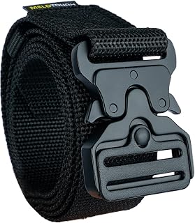 MELOTOUGH Quick Release Tool Belt 1.5 Inch Web Work Tool Belt with Heavy Duty Metal Buckle for Tool Pouch, Construction, Electrical (Black)