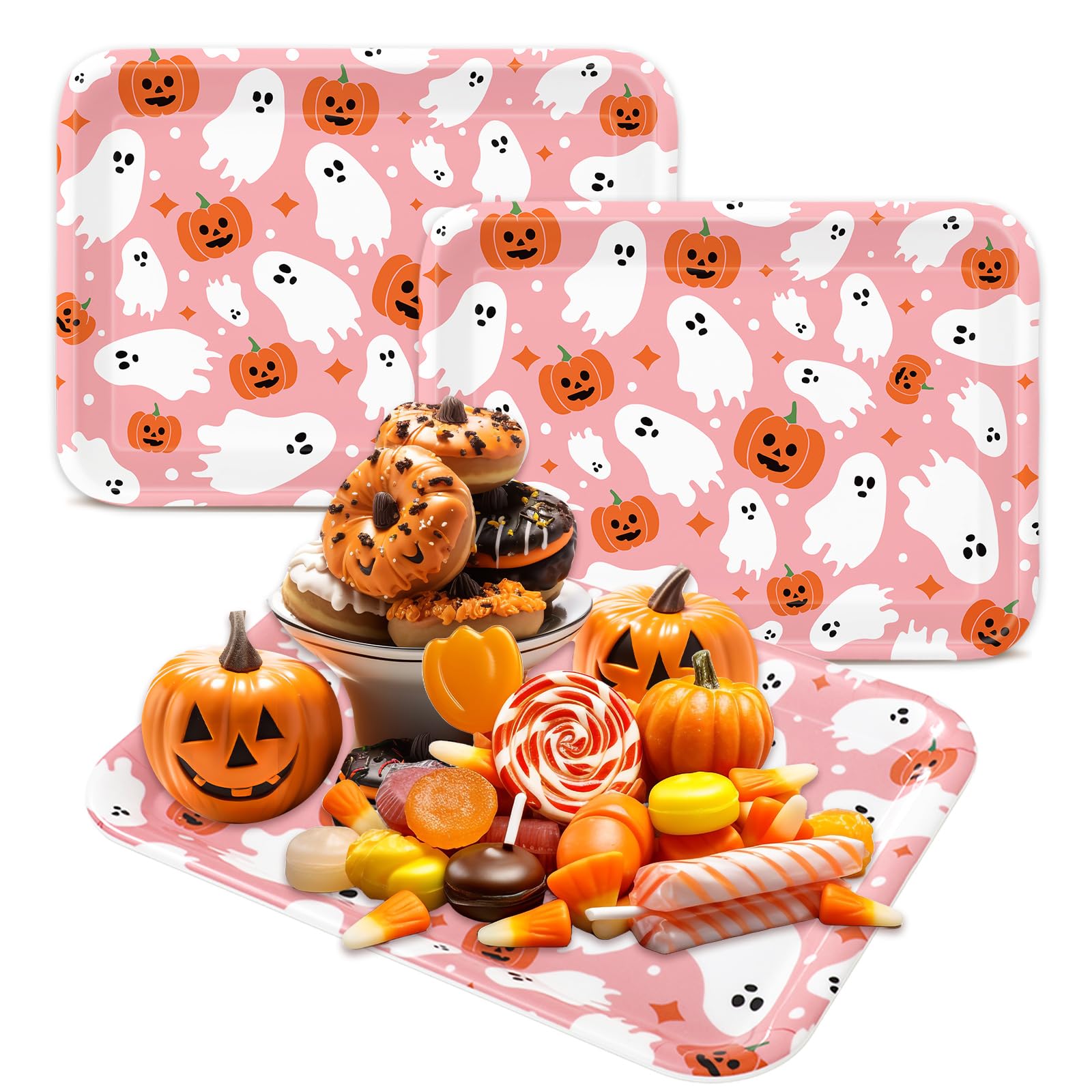 Plateaux de service Halloween réutilisables pour buffet propre