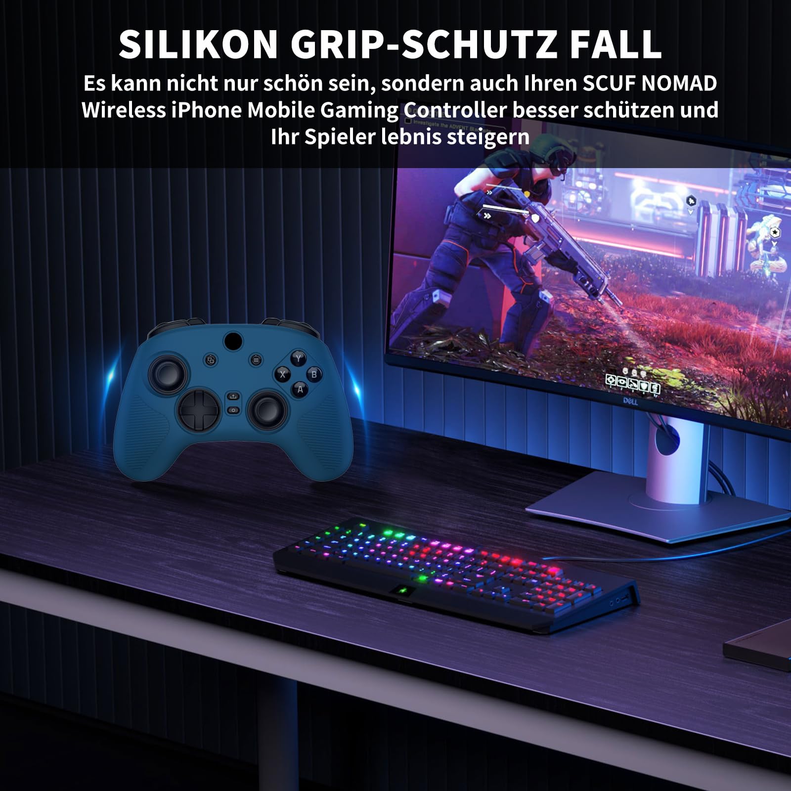 Funda compatible con Razer Wolverine V3 Pro, funda ultrafina sin olor, protección contra caídas, piel no tóxica, cubierta protectora de silicona para el controlador de juegos para Razer Wolverine V3