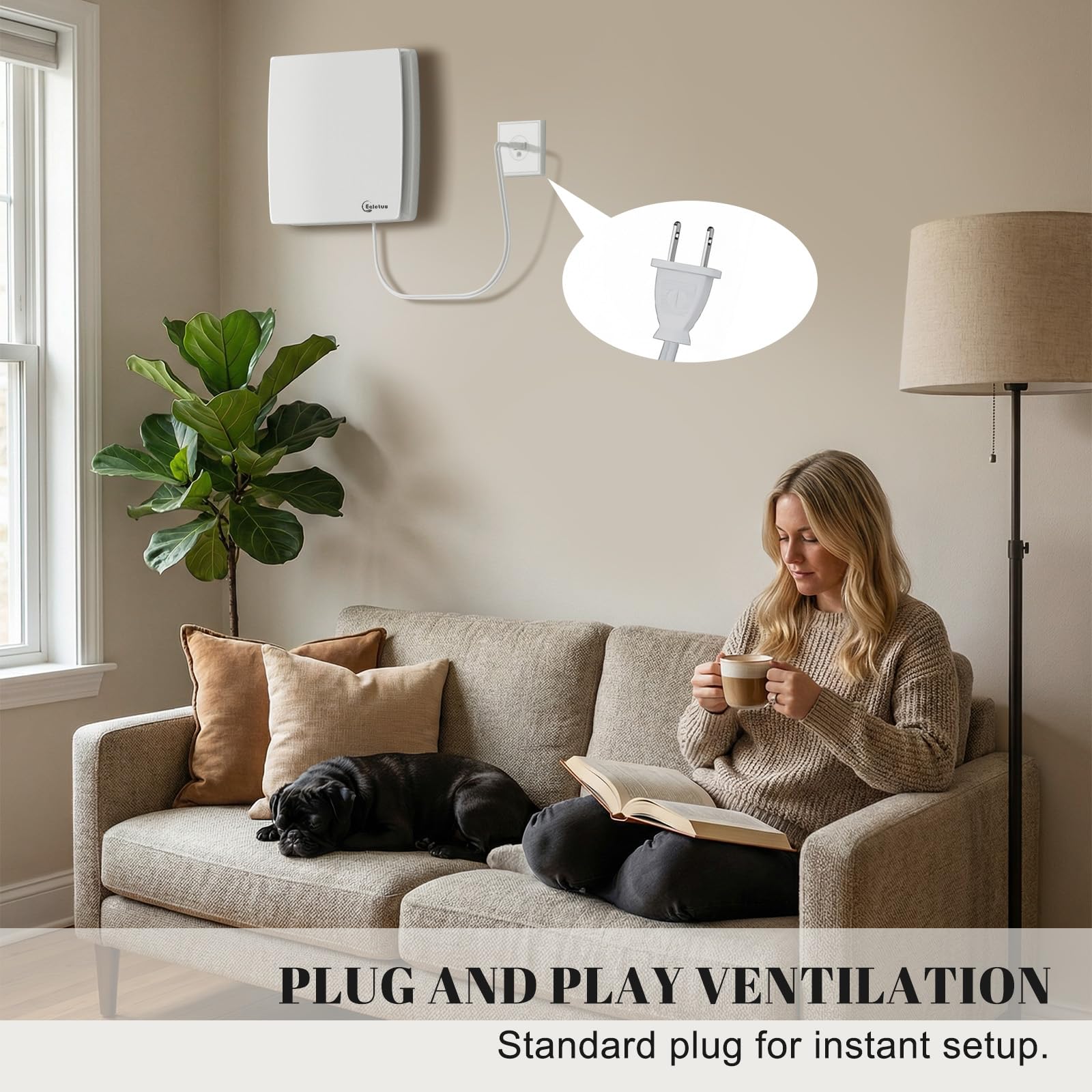 Ventilador extractor de baño de 15,24 cm, montaje en pared, plug-and-play, 141 CFM, IPX4, 35 dB de bajo ruido, 18 W, 15,24 K, ventilación para cocina, garaje