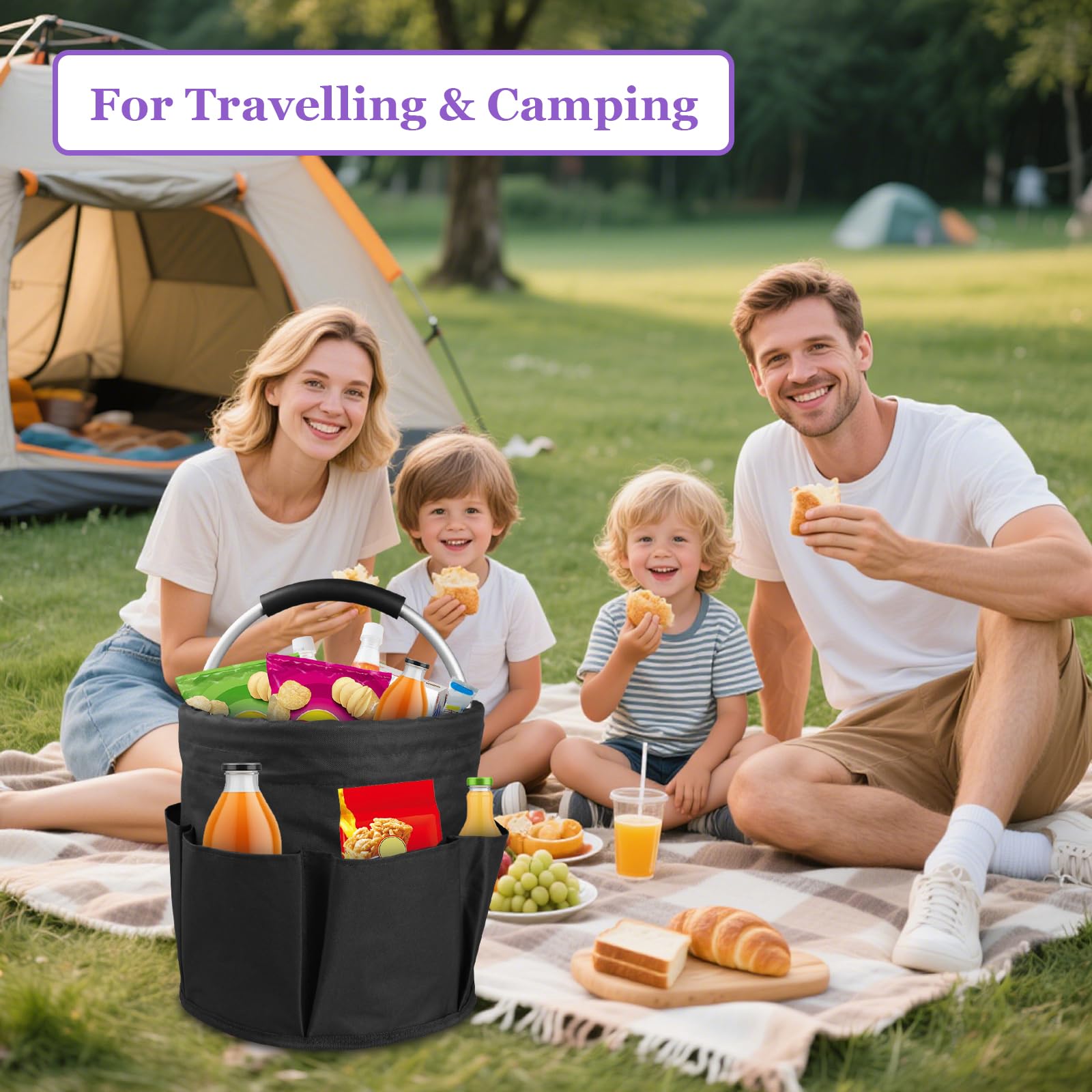 2Pack 17L Foldable Cleaning Supply Caddy With Handle, Portable Bucket - View #6