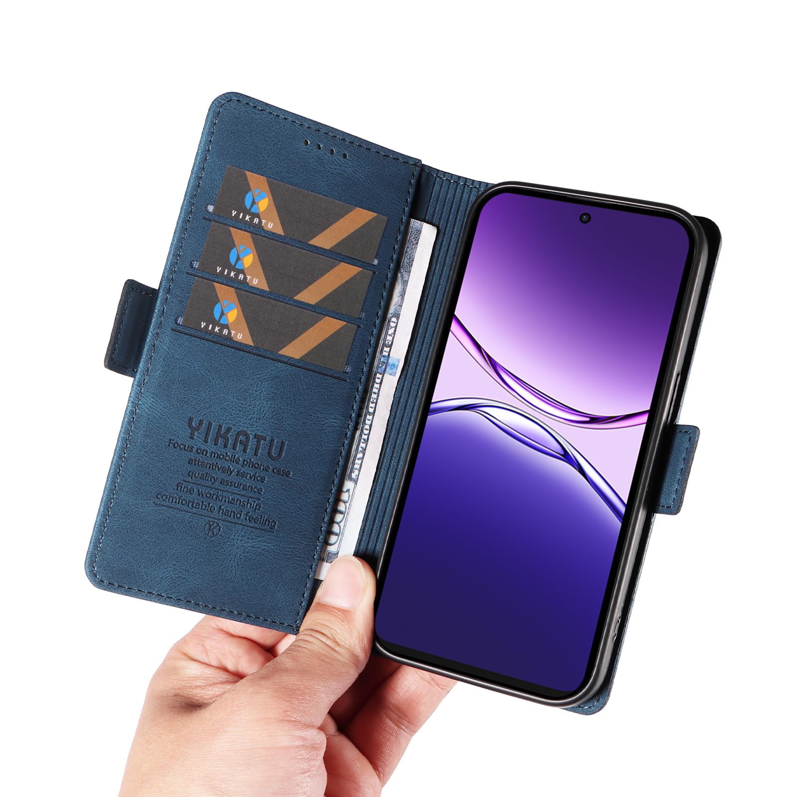 Étui Portefeuille Pour Oppo A5 Pro 4G/5G Avec Verre Trempé Inclus – Porte-cartes, Support Intégré, Protection Renforcée, Noir