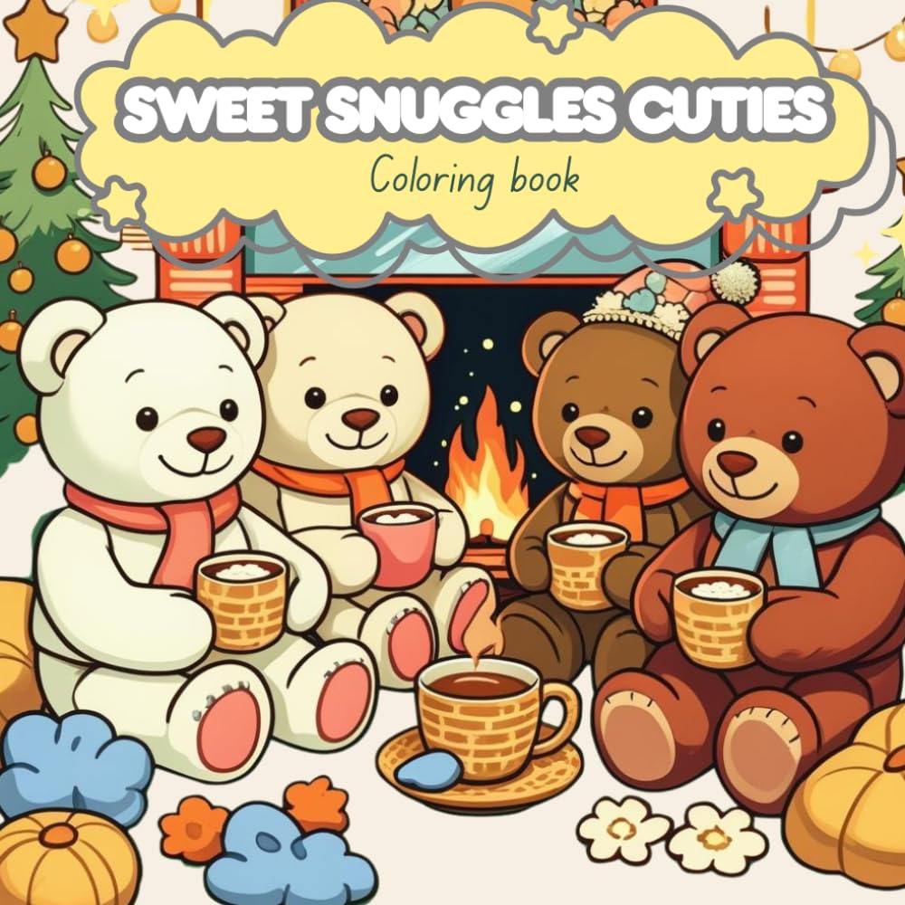 Sweet Snuggles Cuties: cozy coloring book for kids. 30 cute and simple images for relaxation, for kids ages 4-8