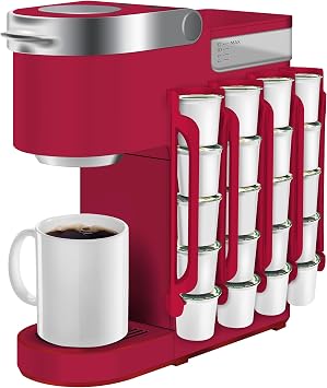 kedofa K Cup Holder for Keurig Coffee Pod Holder for Small Counter Spaces - Kcup Holder for Wall Mount 4, Rose Red