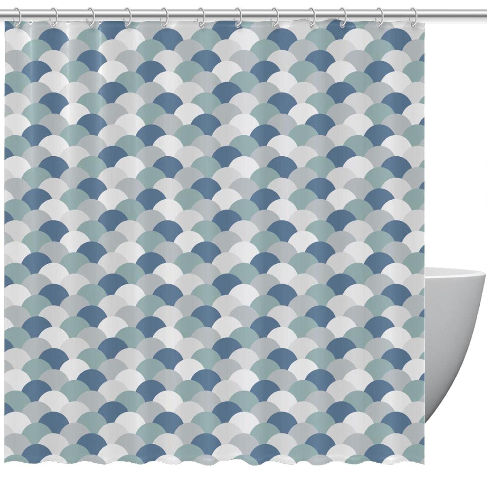 Rideau de douche queue de sirène bleue 183x183 cm Motif 01
