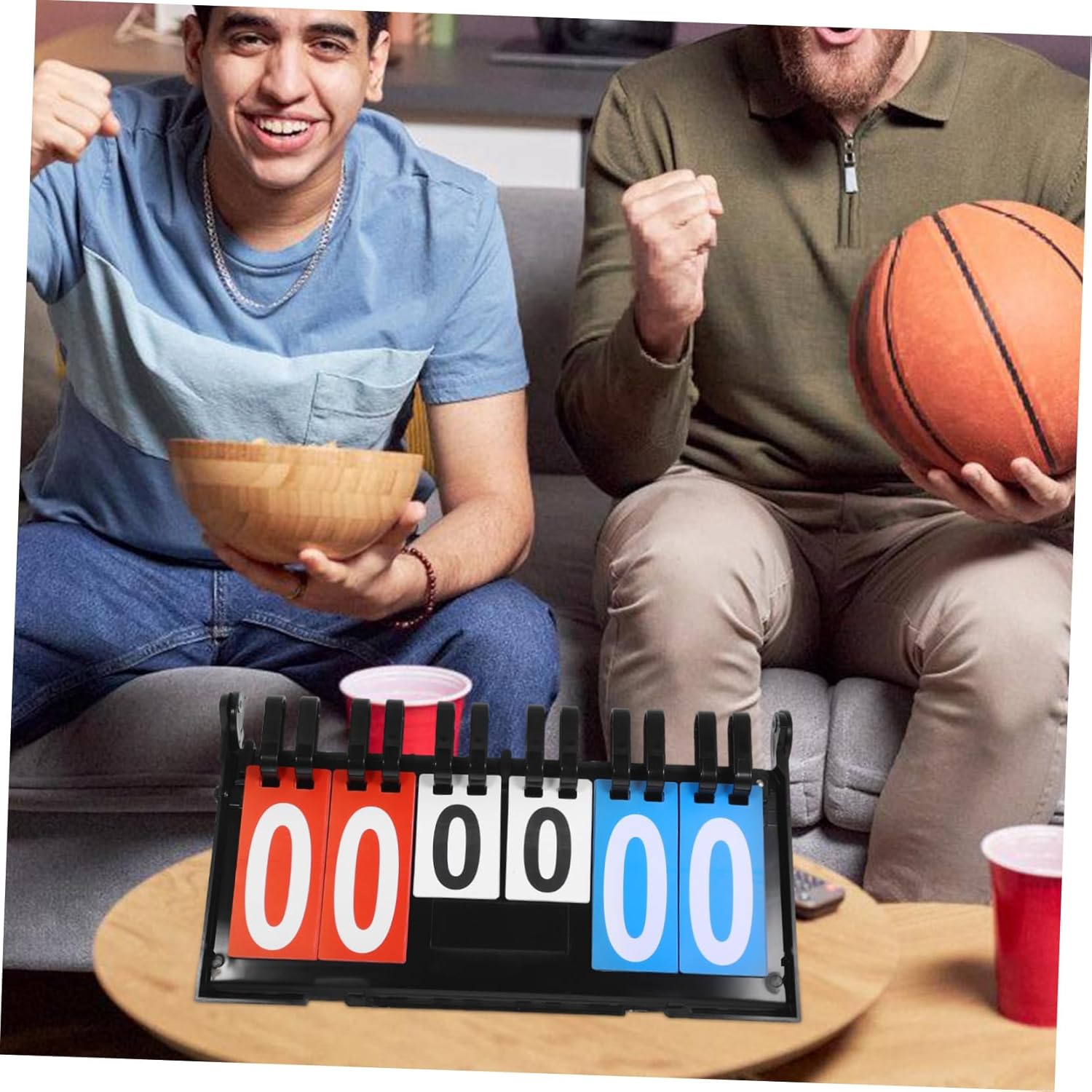 HANABASS Portable Tabletop Scoreboard for Basketball and Soccer Durable Flipping Scorekeeper with Numbers for Easy Use Sports Games