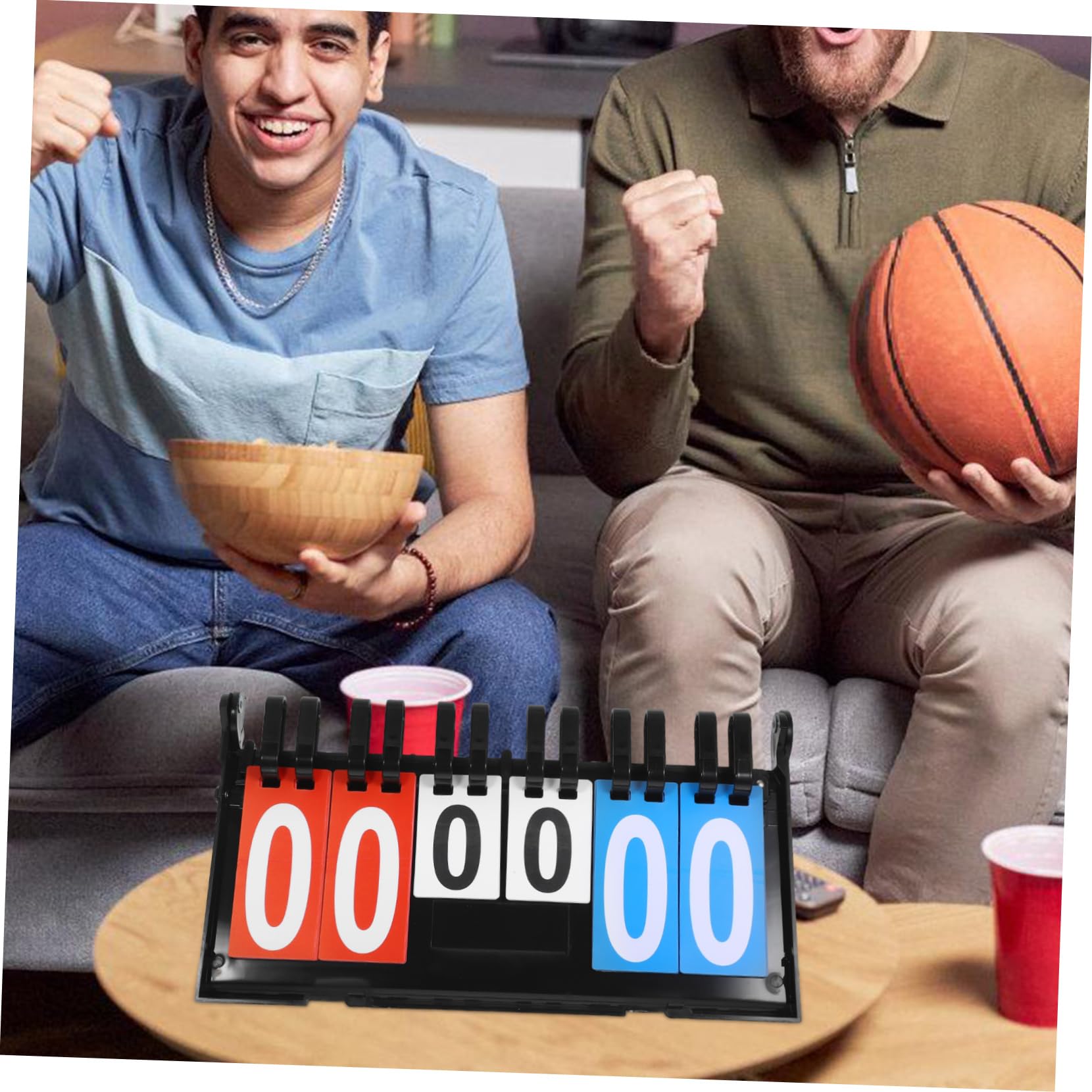 HANABASS Basketball Scoreboard Portable Tabletop Score Keeper for Sports Games Design Easy Page Turning for Basketball Football Tennis and More