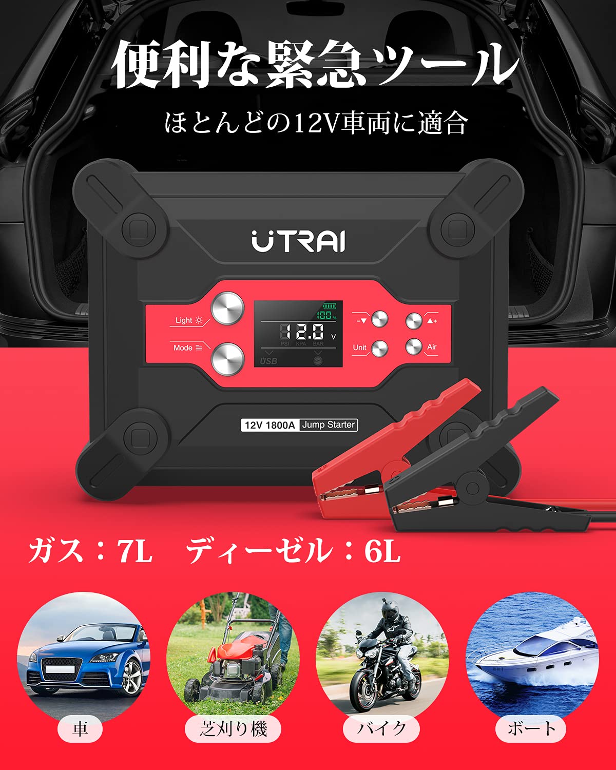 1台4役の頼れるジャンプスターター❣ほぼ全ての12V車エンジンを一発
