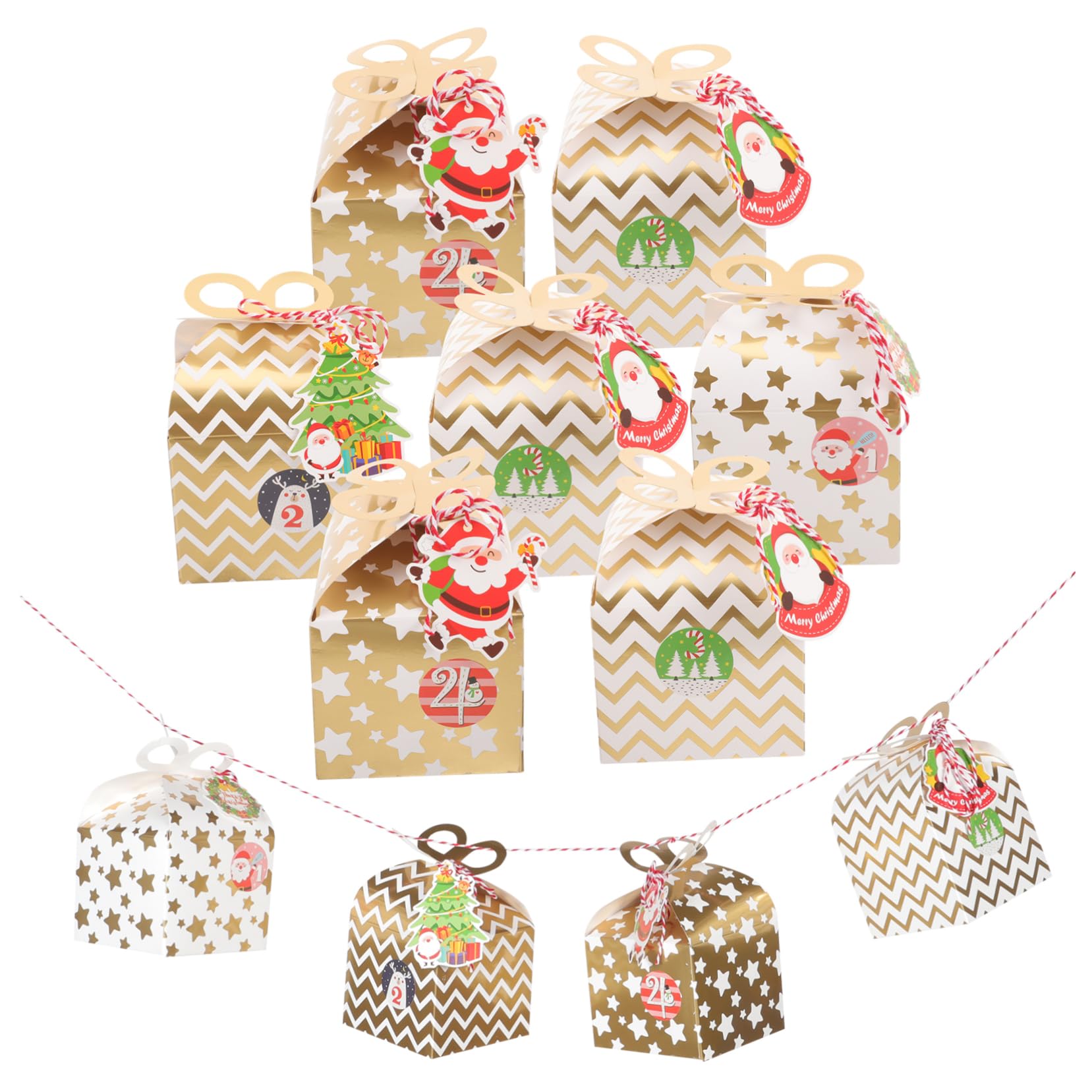 24pezzi Scatol Carta per Caramelle Natalizie Piccole Scatole per Dolcetti per Feste e Doni Natalizi Robuste Squisita Fattura