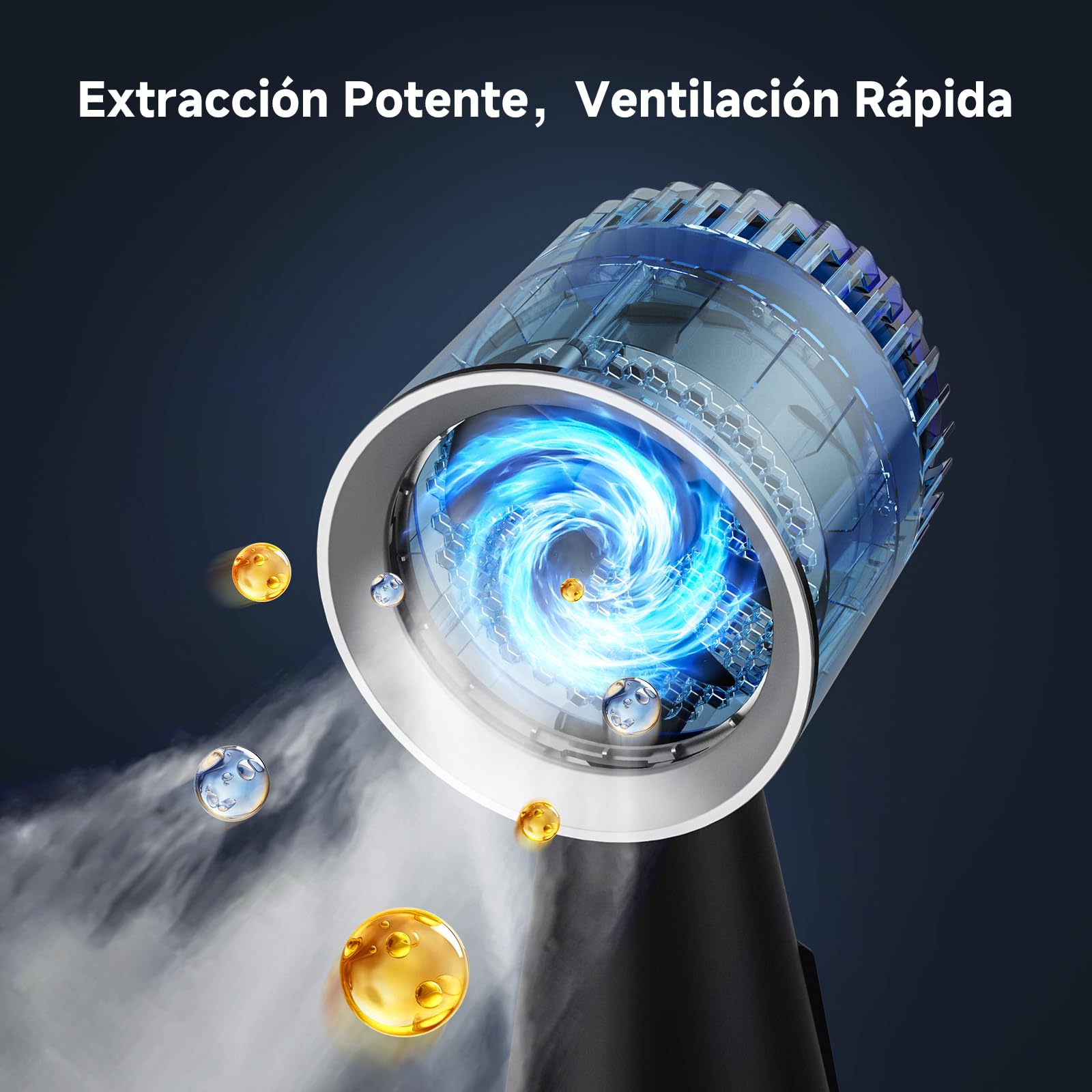 AAOBOSI Campana Extractora Movible, Mini Campana Extractora Con 3 Velocidades, Filtro Extraíble, Vaso Recogedor de Aceite, Extractor Cocina Portátil para Barbacoas,Cocina,Fondue,Camping,Caravanas