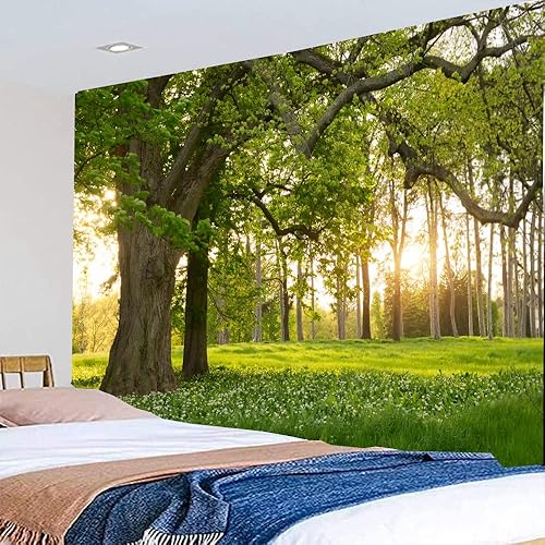 Miniatura 2 de Tapiz decorativo de bosque de dinosaurios jurásicos, divertido póster de T-Rex, animales antiguos, tapices de cuento de hadas para colgar en la