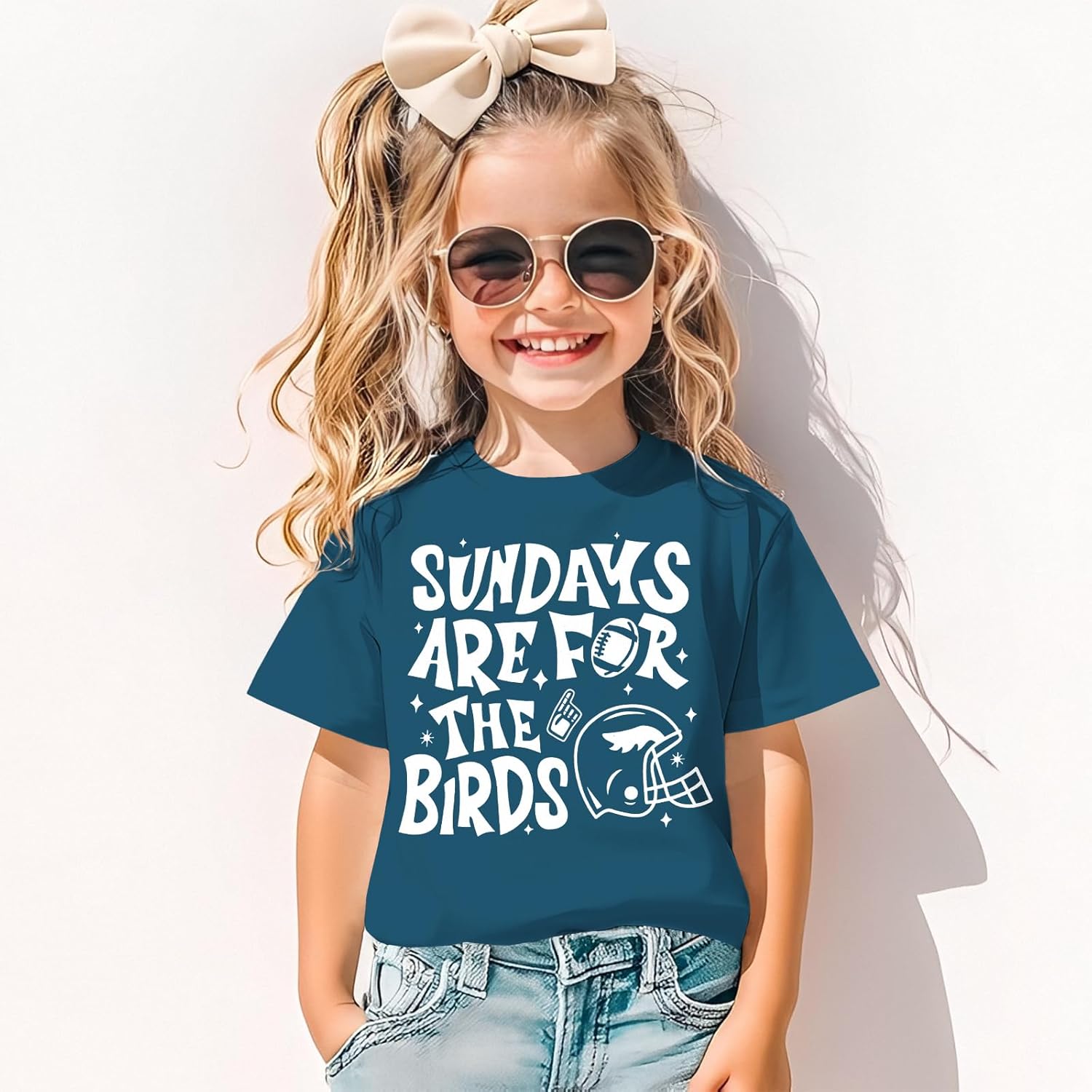 KEKEMI Toddler Boy Girl Football Game Day Shirt Sundays are for The Birds T-Shirt Ballgame Outfit Sport Tee Football Fan Tops - Image 2