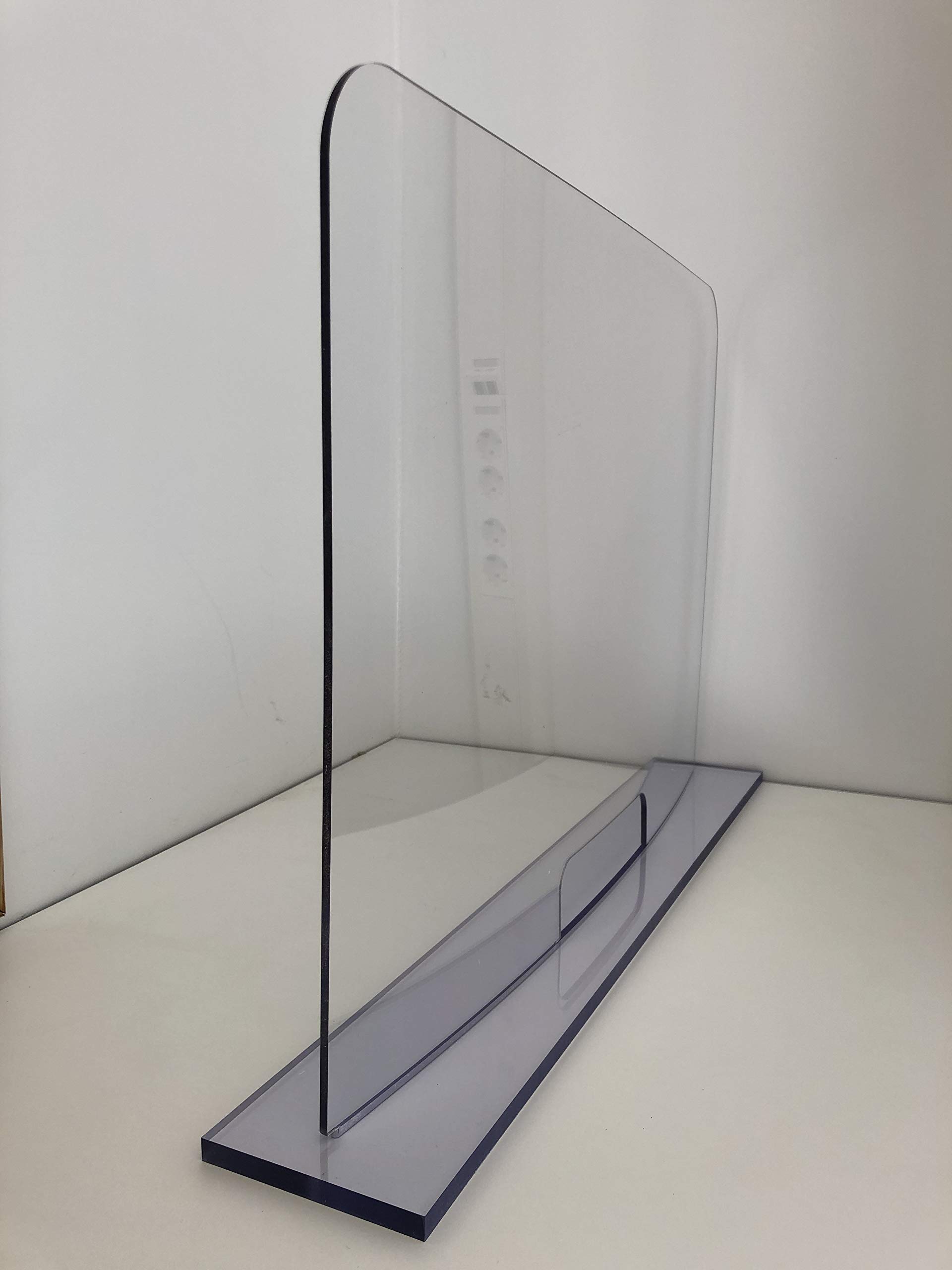 Solarplexius Hygiaphone cloison plexiglass premium ultra transparent séparateur bureau comptoir amovible protection contre microbes bactéries polycarbonate passe document 150X60 cm