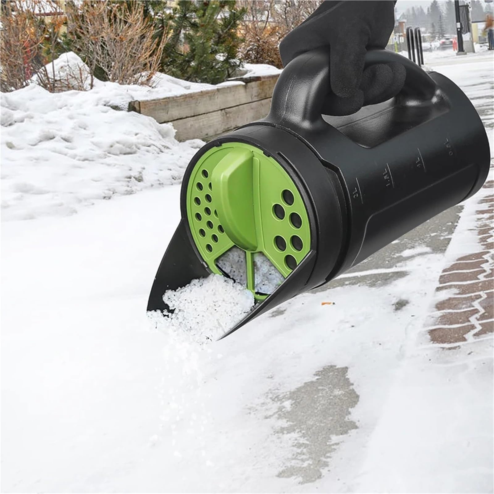épandeurs de Jardin Épandeur de semences portatif Semoir Manuel pour Gazon Tailles d'ouverture réglables Engrais pour Gazon jusqu'à 80 oz pour Glace salée Semoir