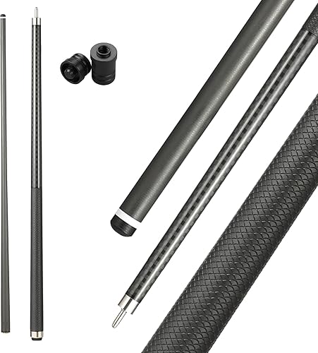 CROWN ME Carbon Fiber Pool Cue Stick, 12.5mm Tip Soft Grip Billiard Carbon Fiber cue, Weight 20OZ Cue Stick, 58" Pool Table Sticks