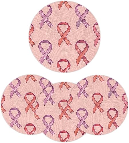 Miniatura 17 de Juego de 6 manteles individuales redondos, manteles individuales tejidos con mandala dorados, antideslizantes, resistentes al calor, lavables,