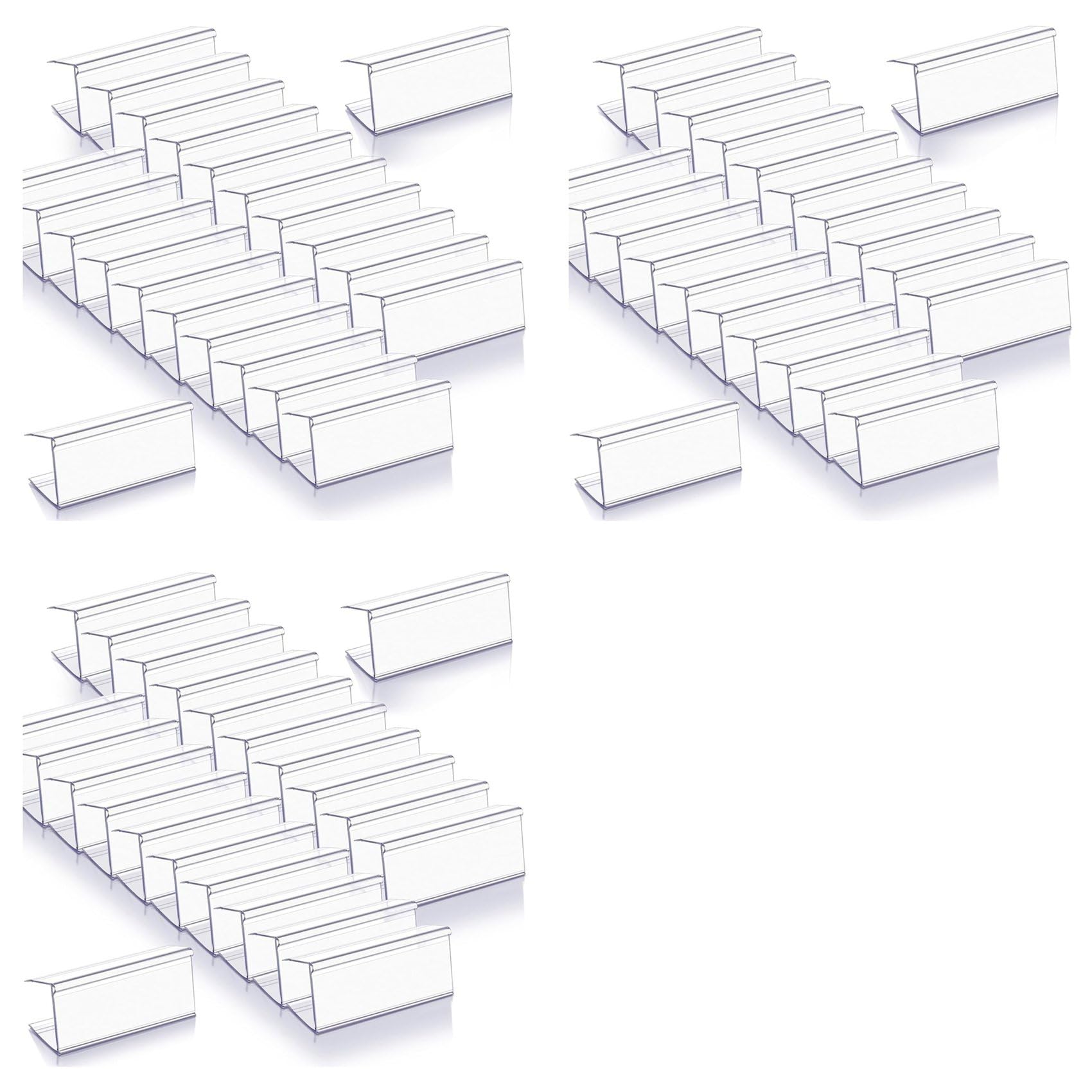 Porte-Étiquettes Bois Transparent 7,6x2,5 cm Lot 300 pour étagères