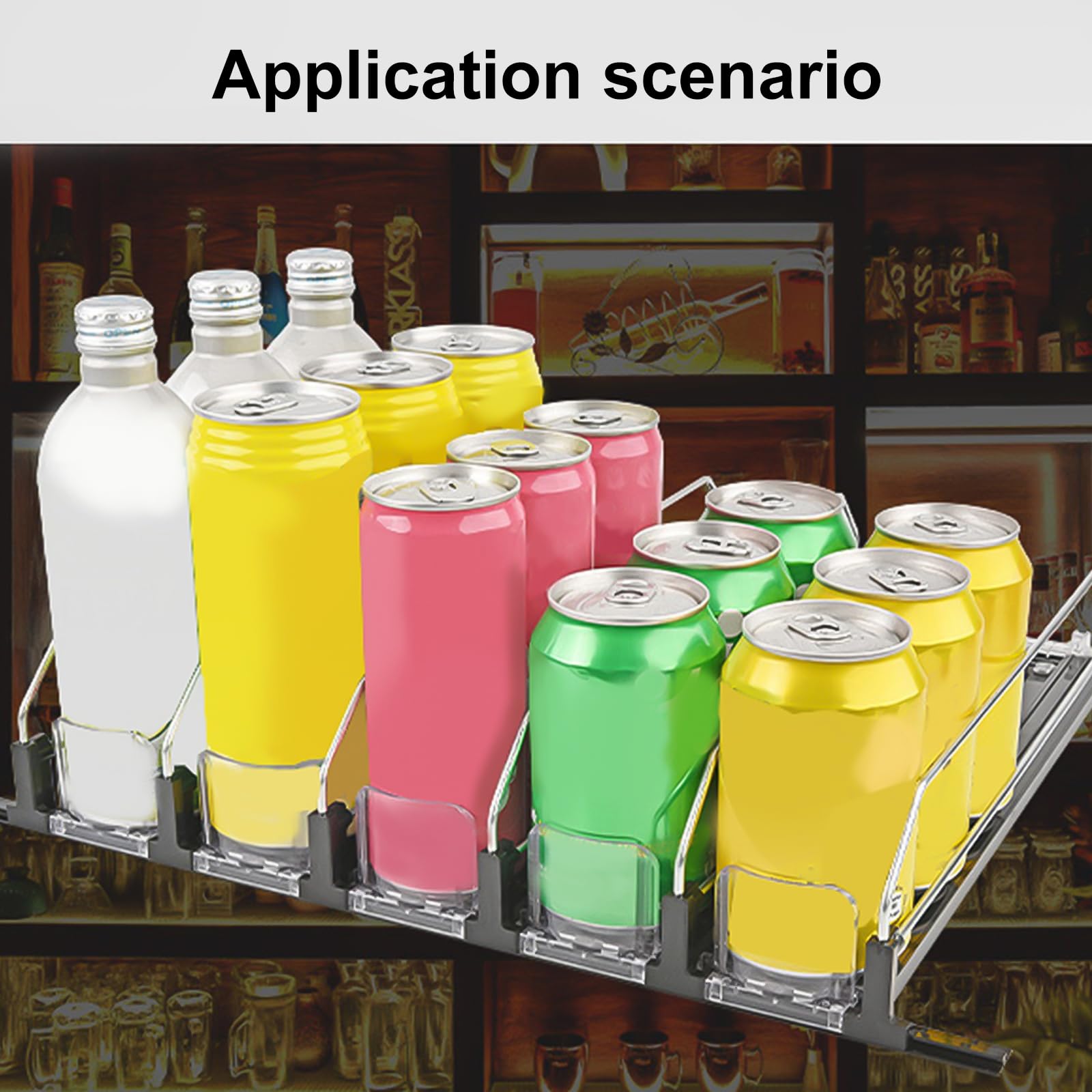 Facile da usare Organizzatore per bevande Spring Push Drink Storage Tray per supermercati e negozi di alimentari Principio push
