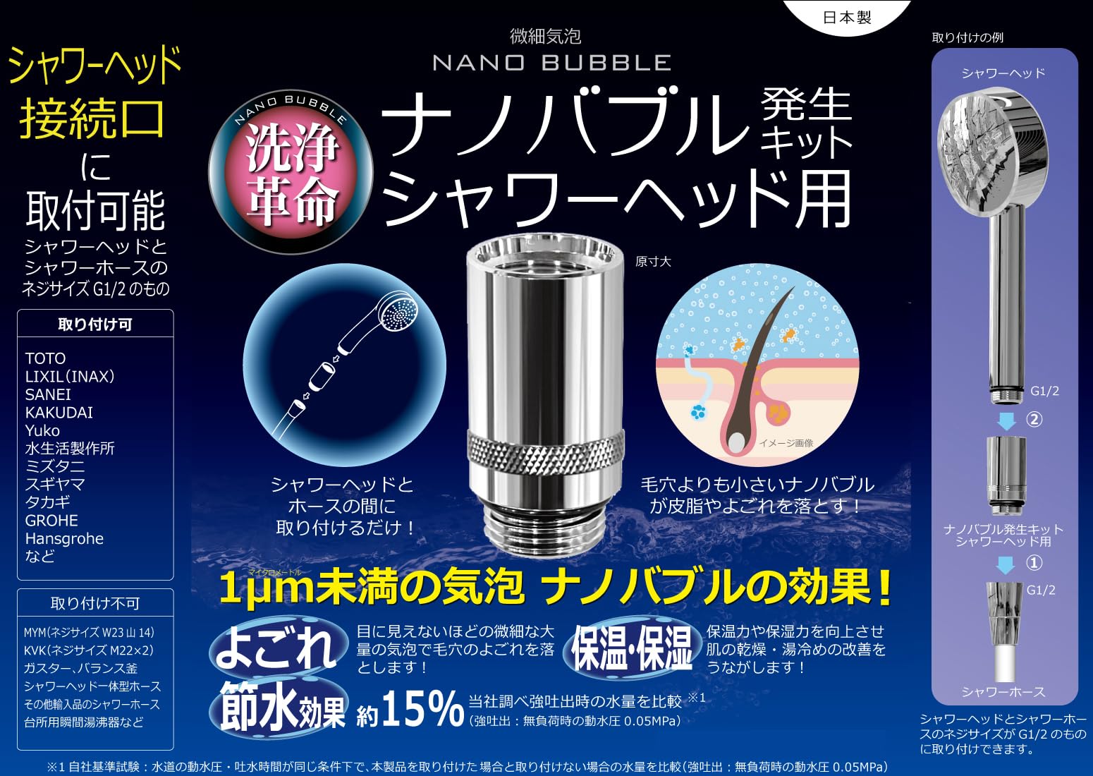 Amazon | ナノバブル シャワーヘッド用 アダプター 日本電興 ND-NBSH