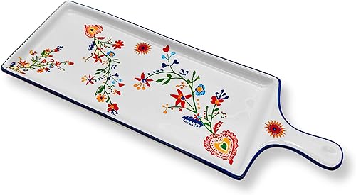 Cerámica portuguesa Alcobaça Tabla de servir queso de cerámica floral