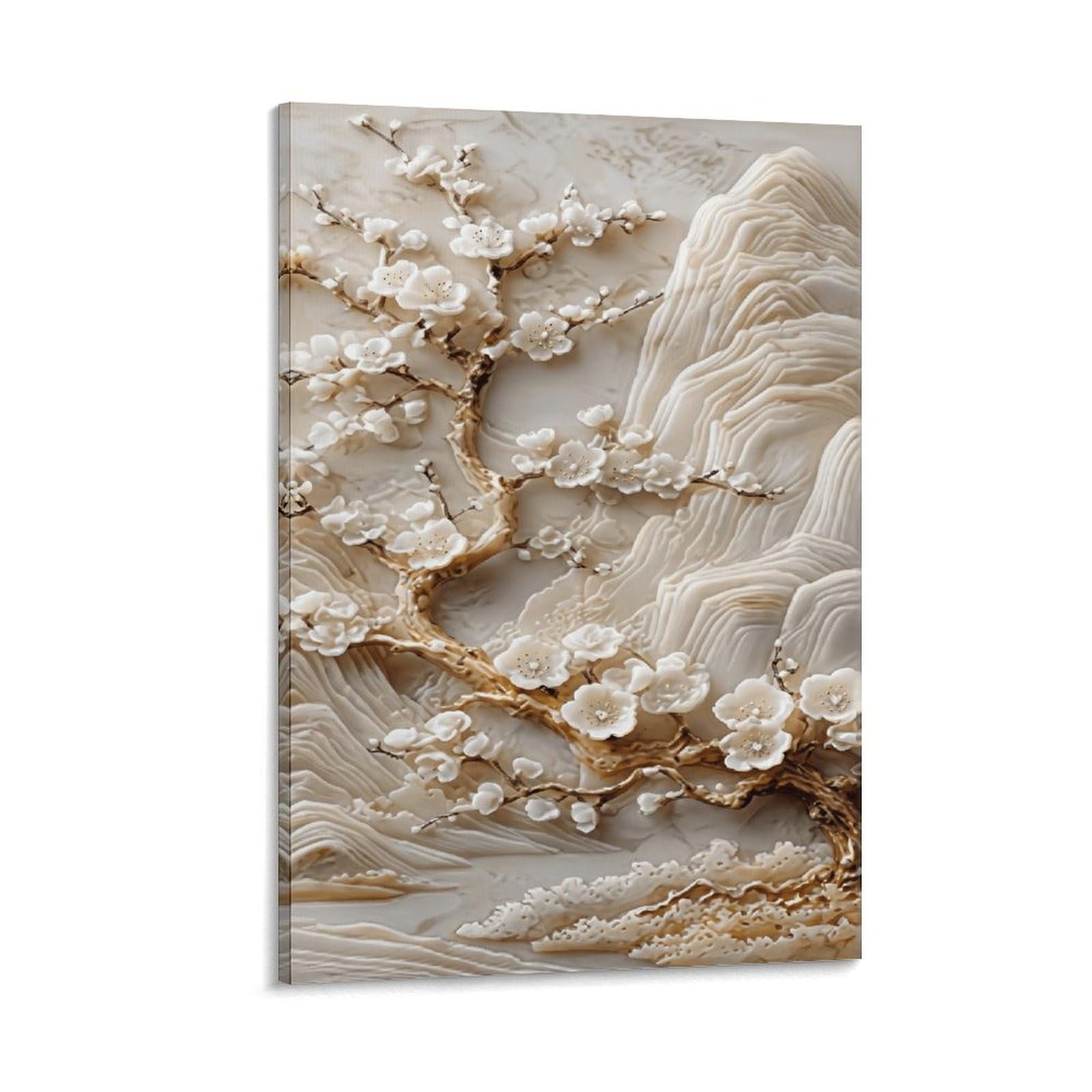 XPASHIQWC Plum Blossom Mountains Poster Artwork Canvas Prints Picture Modern Canvas Wall Art Picture Wall Hanging for Bedroom Living Room Decor 20x30inch(50x75cm)