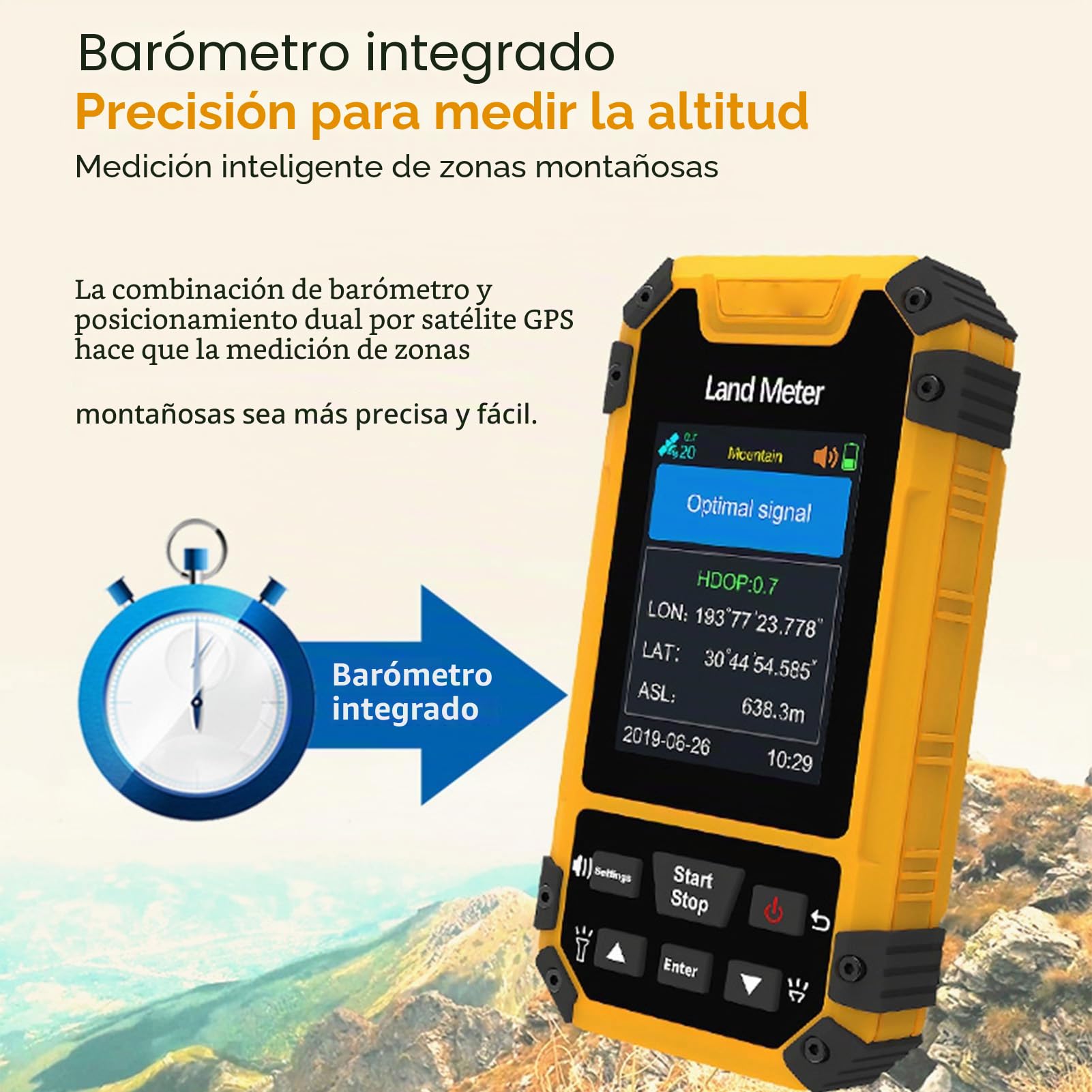 Jeffergarden GPS Portátil para Caminar, Pantalla de Color GPS de 2.4 Pulgadas Salida de Datos Handheld Invigna Equipo de Inspección de Tierras