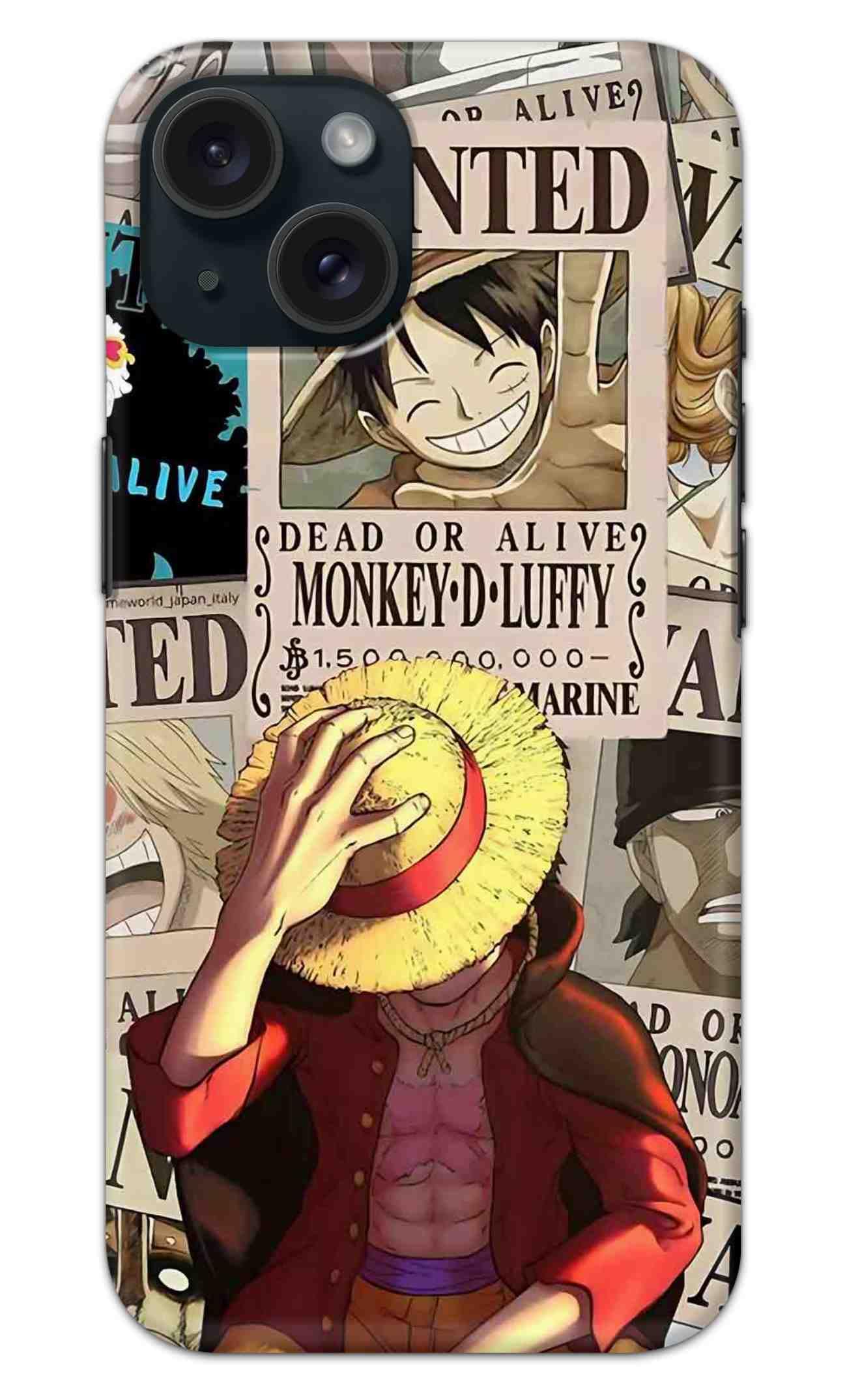 NDCOM for iPhone 15 Case | Premium iPhone 15 Back Case | iPhone 15  Backcover | Protective Cover for iPhone 15 | Anime One Piece Wanted Luffy  Printed ...