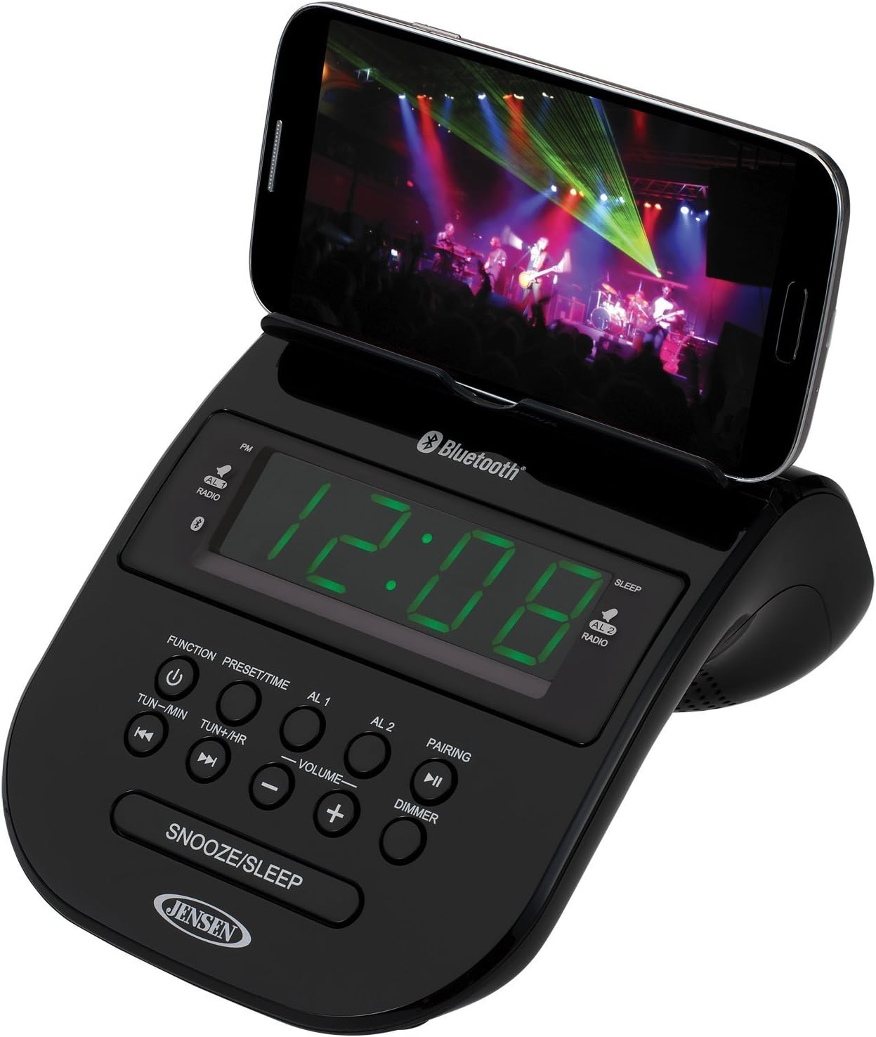 Jensen Dual Alarm Clock Radio with Bluetooth Wireless