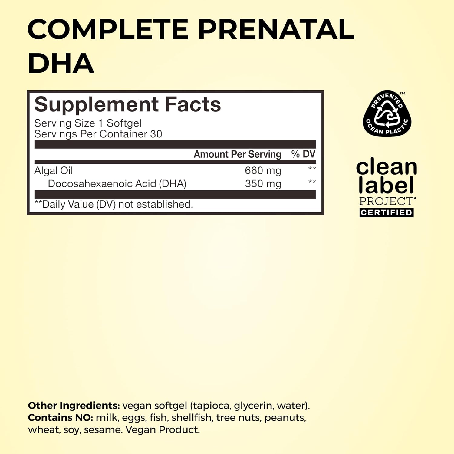 HUM Complete Prenatal Multivitamin for Women with Folate, DHA, and Choline, 23 Nutrients for Daily Support, Gluten Free, Non GMO Supplement for Pre, During, and Post Pregnancy, 30 Vegan Capsules - Image 7