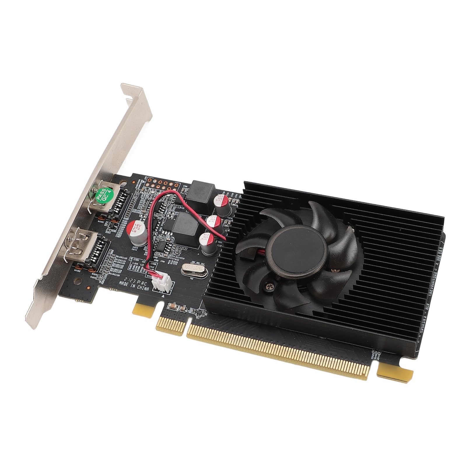Tarjeta Gráfica para PC Slim 2GB DDR3 Ventilador único 64bit 650MHz 533MHz PCI Express 2.0 X 16 30W Tarjeta Gráfica para Computadora