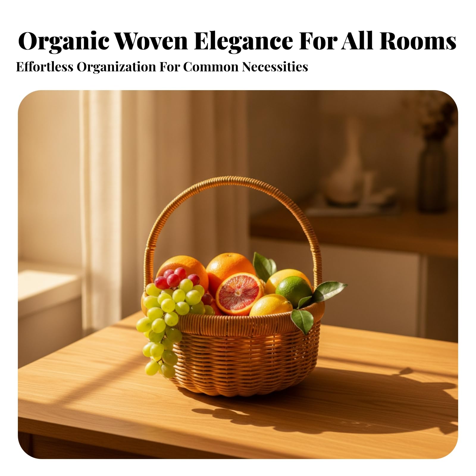 Panier Rond avec Anse Portable, 34cmx15cm