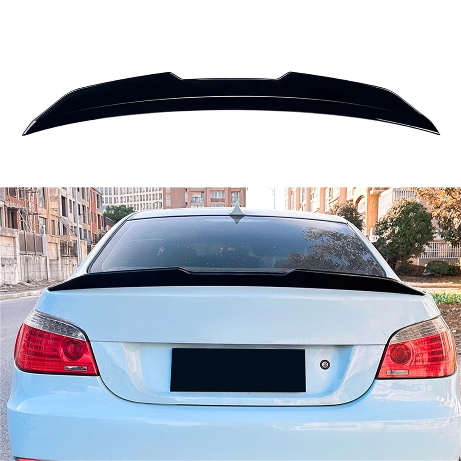 Tylny Spoiler FKompatybilny z BMW serii 5 E60 2004-2010 PSM Style Tylna owiewka samochodu Spoiler bagażnika Decklid Wykończenie pokrywy Splitter Lip(Carbon Fiber look)