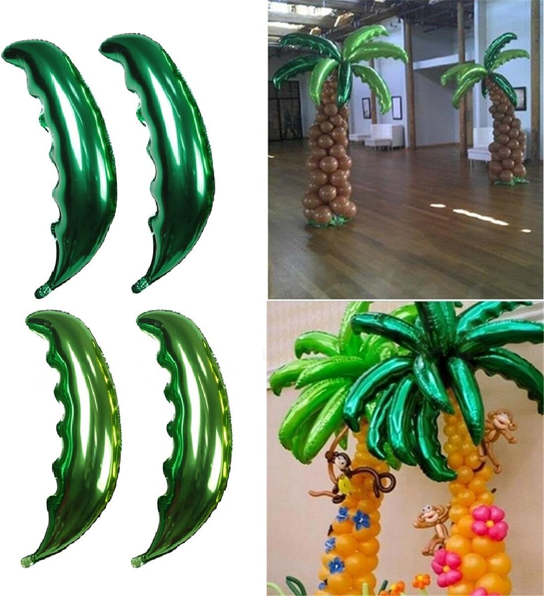 16 Pcs Magical Palm Tree Leaves Birthday Party Tableware Decor Balloons Supplies Gifts for Birthday Wedding Hawaii Luau Party Decorations - Image 5