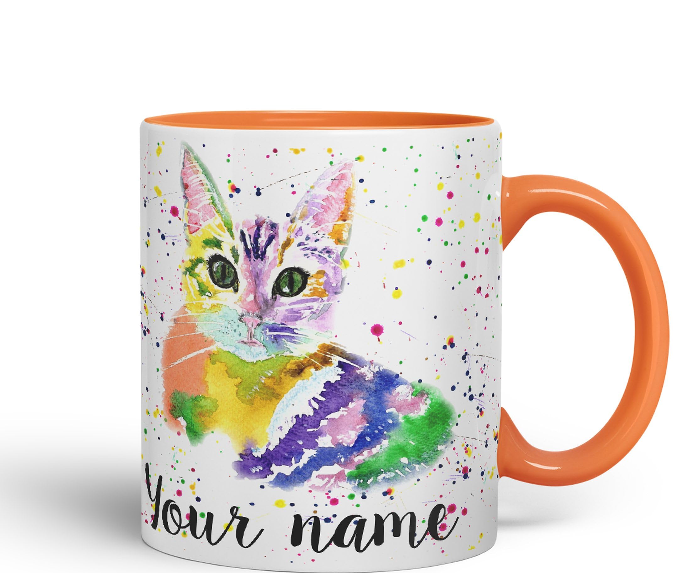 Vixar Tasse En Céramique Colorée Personnalisée Avec Texte Chat