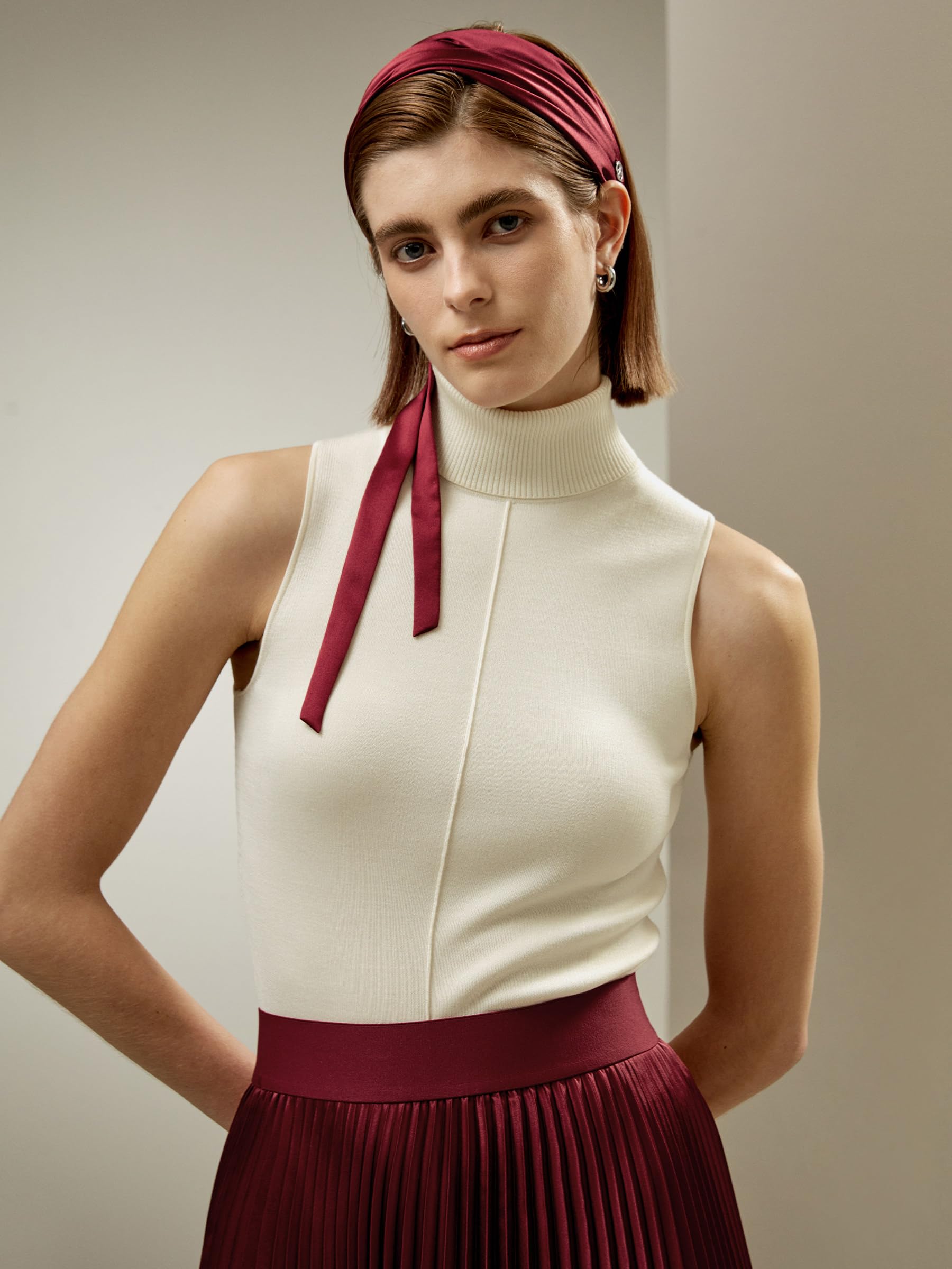 LILYSILK Damen Haargummi aus reiner Maulbeerseide verstellbar für feines starkes lockiges Haar langes und kurzes Haar Pflege elastisches Haarband für Makeup Yoga und Sport,Einheitsgröße