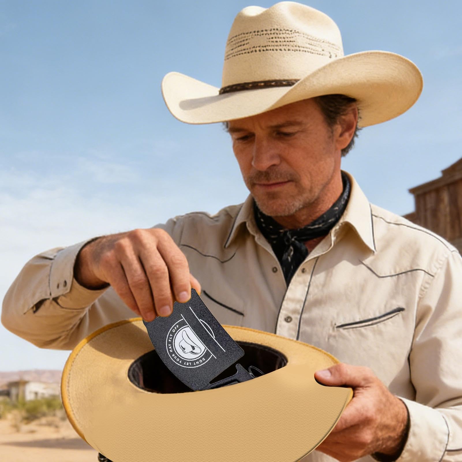 Cinturino per cappello da cowboy, portachiavi leggero regolabile | Clip regolabile per cappello da uomo unisex, equitazione, sport quotidiani, fermacapelli, supporto per il giorno