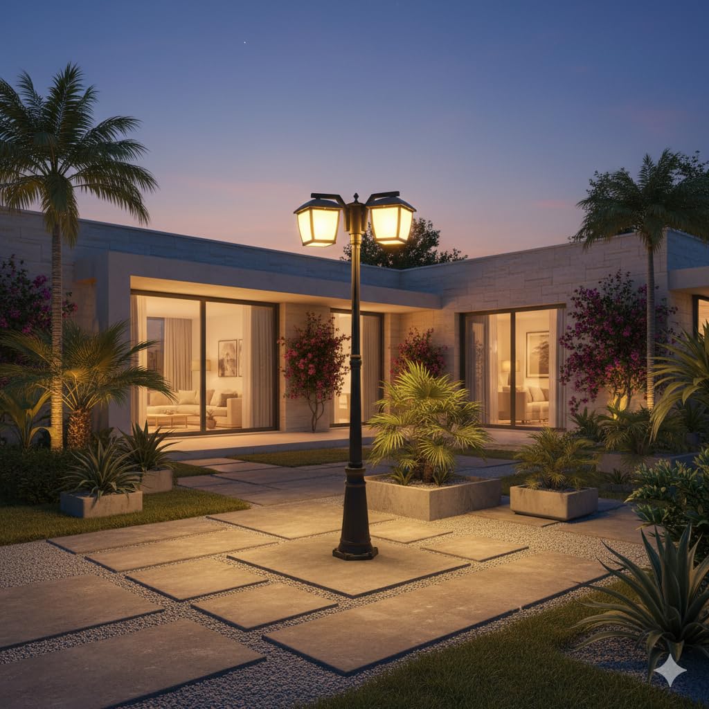 M Ledme - Farol Plus de Exterior Serie House – IP44 Impermeable, Casquillo E27, Lámpara de Pared Negra de Acero y Cristal para Jardín, Terraza o Entrada (Bombilla No Incluida)