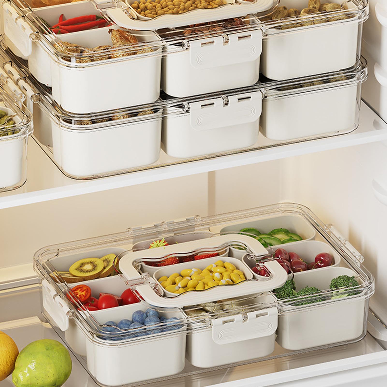 Boîte à Goûter Transparente Avec Couvercle Et Compartiments Amovibles