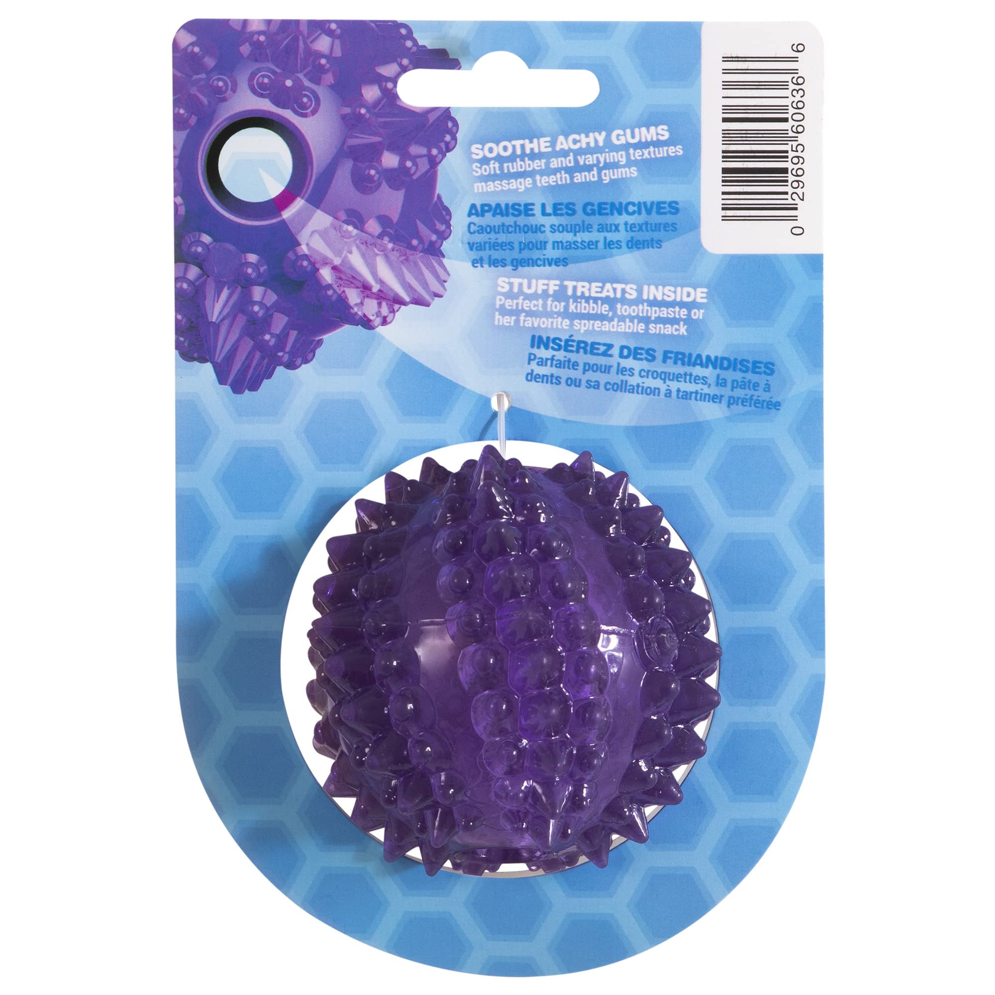 JW Bristly Cactus Ball - Puppy Relief Dental Toy - Puppy Chew Ball - Soft and Sturdy Textured Rubber - Massages Gums - One Size - Image 2
