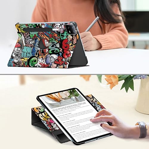 Miniatura 3 de Funda compatible con tablet Xiaomi Pad 6 de 11.0 pulgadas lanzada 2023 con soporte multiángulo para tableta Mi Pad 6 Pro giratoria ajustable de 360,