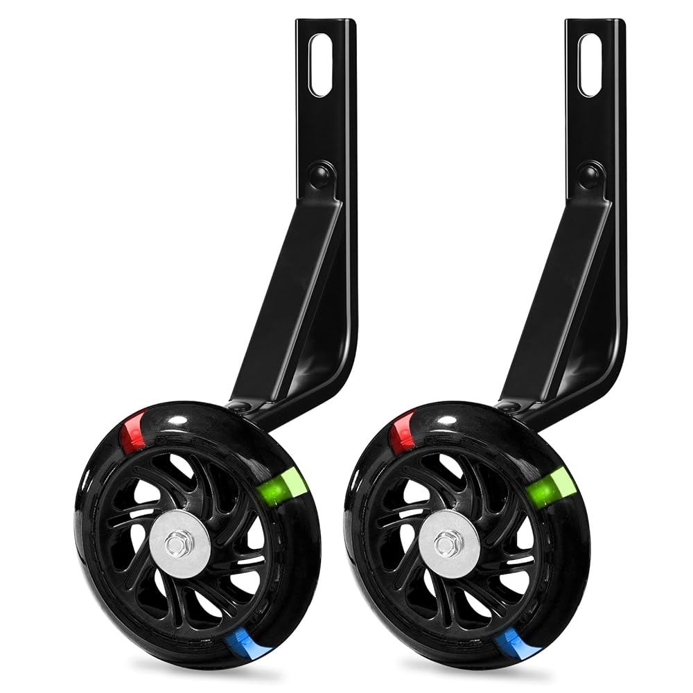 PRUNUS Flash BIKE Training Wheels for 12 14 16 18 20 Inch.Training Wheels for Kids Bike is Heavy Duty.Bicycle Training Wheel is Suitable Single Speed Bike
