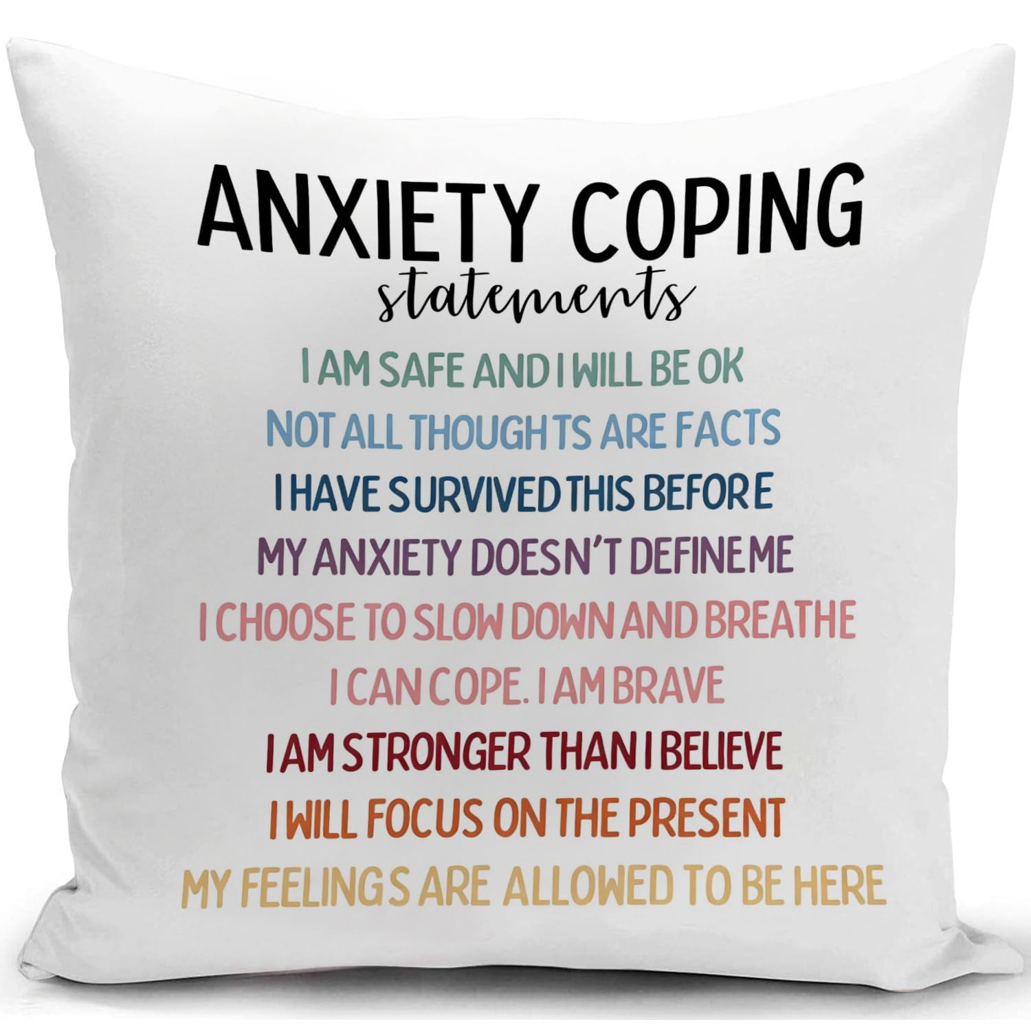 Cushion Covers Mental Health Awareness Gifts Sensory Room Must Haves Autism Equipment Psychology Therapist Teacher Positive Affirmation Gifts for Office Decor Get Well Soon Gifts for Women Men