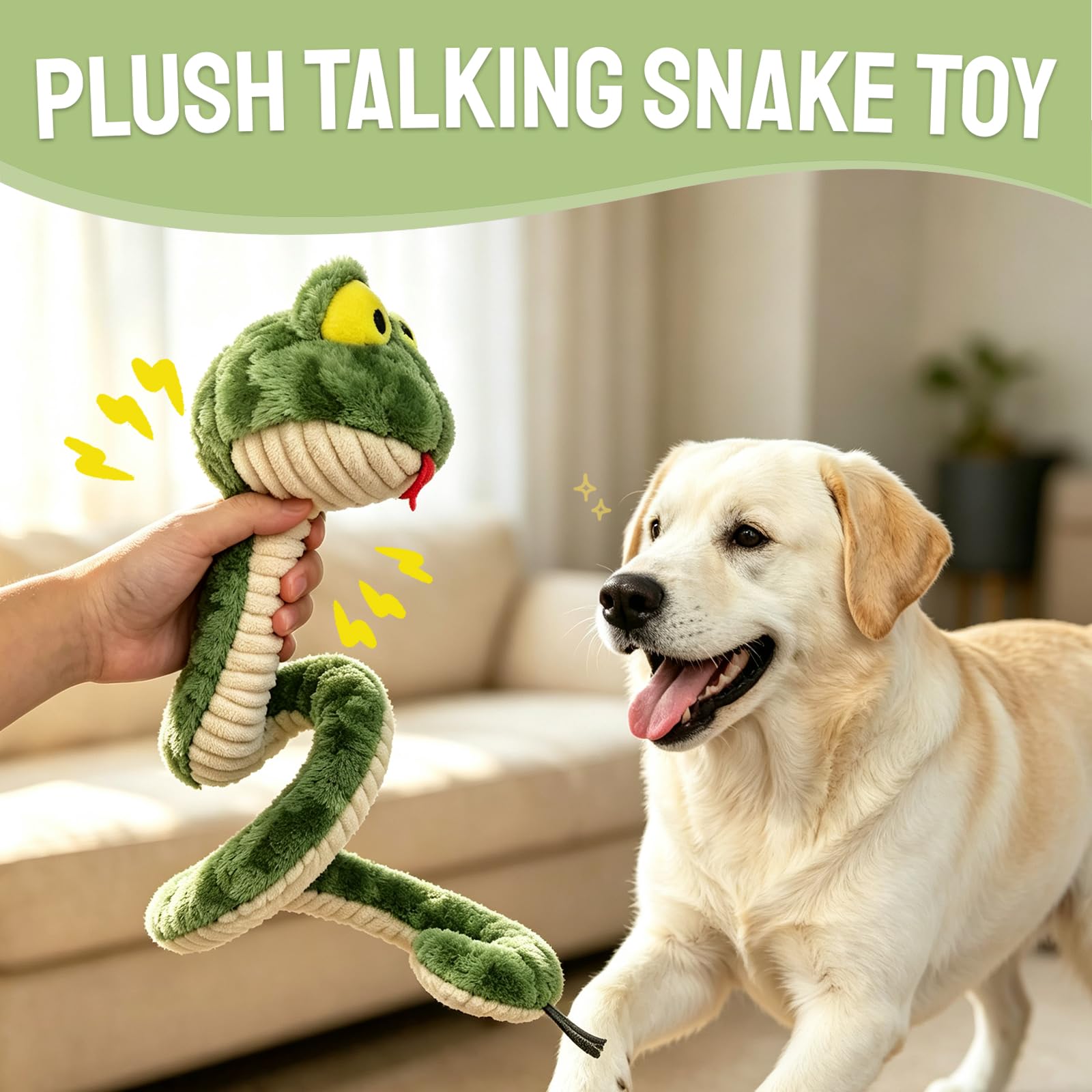 Giocattolo da masticare per cani in peluche, giocattolo interattivo elastico per cani di taglia media e grande, durevole, giocattolo gigante per cani da masticare, sollievo dalla noia (verde)