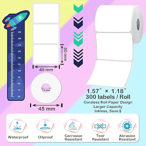 Miniatura 4 de Lemketan Máquina para etiquetar, impresora térmica portátil pequeña con Bluetooth, mini impresora inalámbrica para pequeñas empresas, cinta de
