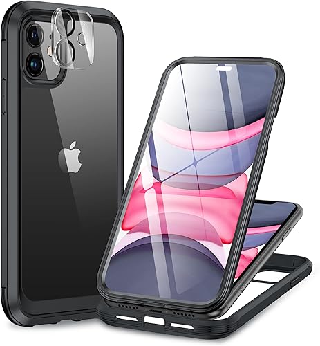 Miracase Serie de vidrio magnético para iPhone 11, funda protectora resistente de cuerpo completo con protector de pantalla de vidrio templado 9H
