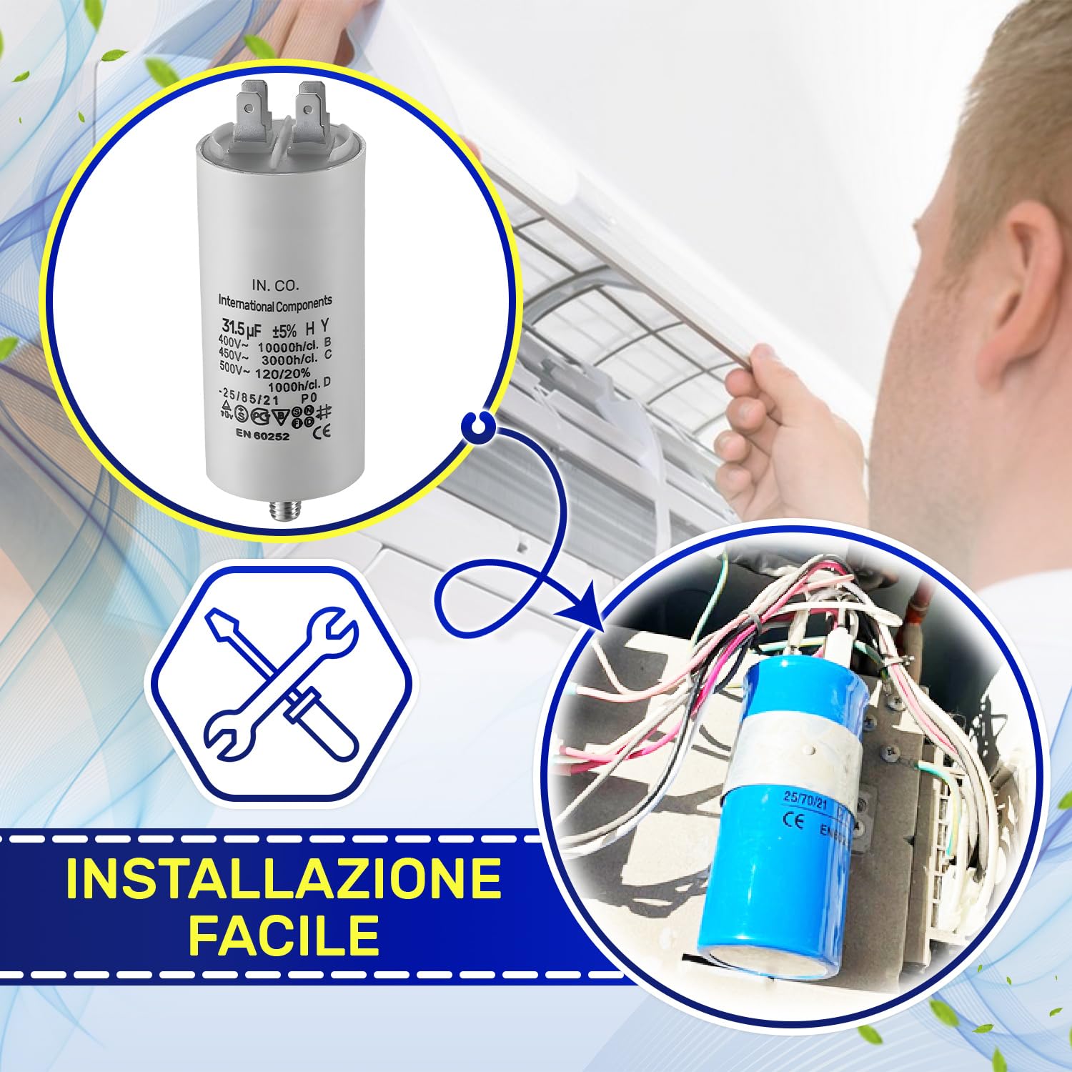 Condensatore Di Avviamento Motore 15uF 450V(55+) - Alibaba - Foto 6