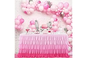 Pink 6ft Ruffled Tutu Table Skirt
