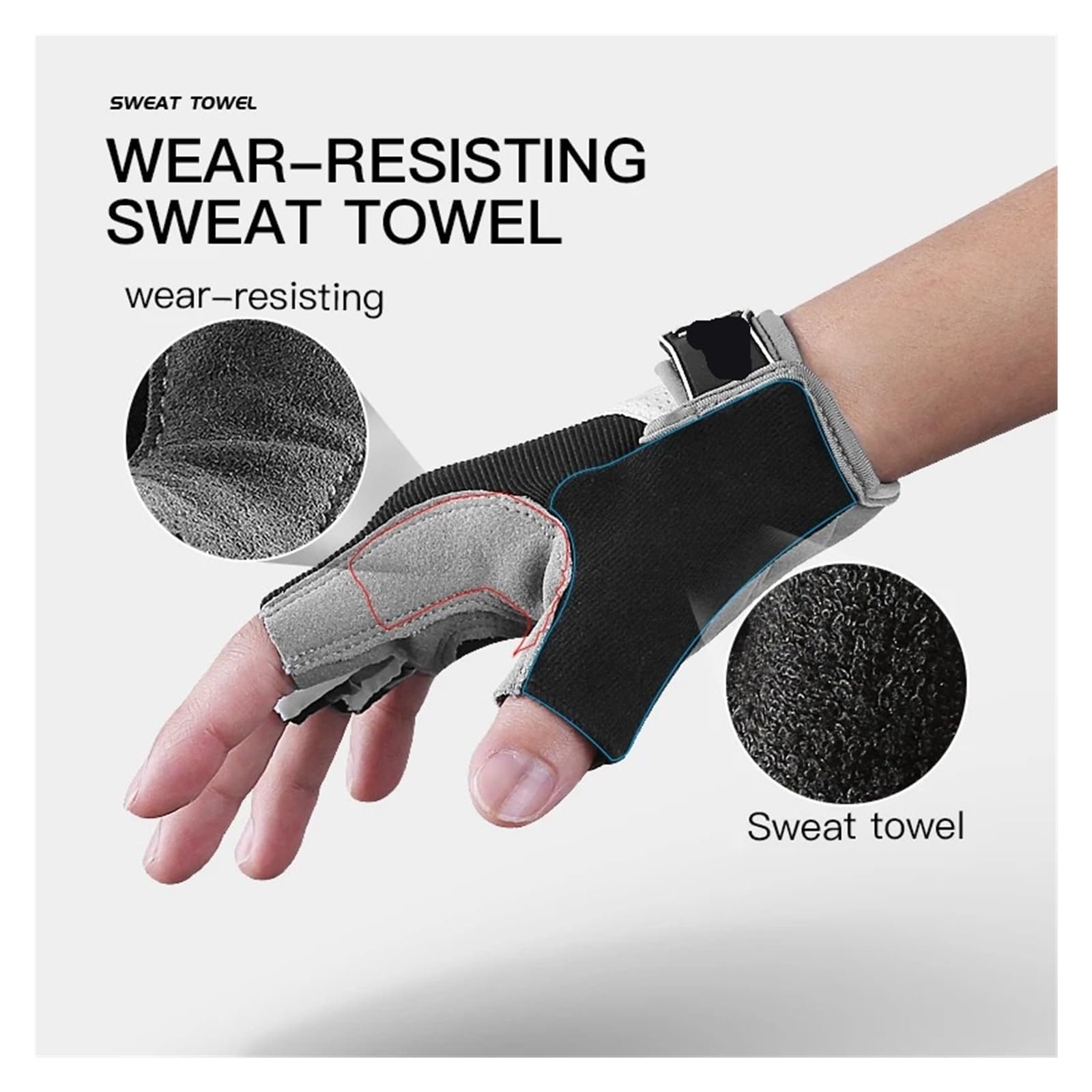 Guanti Palestra Guanti da Allenamento for Palestra con Mezze Dita Fitness Sollevamento Pesi Uomo Donna Estate Ciclismo Bici Guanti da Moto Imbottitura in Gel Antiurto(Red,L)